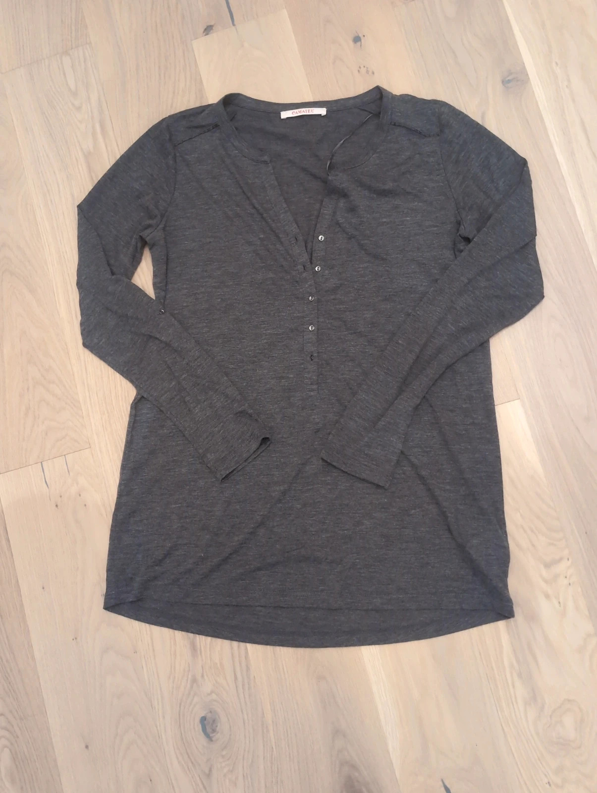 Camaïeu - T-shirt gris manches longues - Taille S - Casual – Camaïeu – taille S / 36 / 8 3