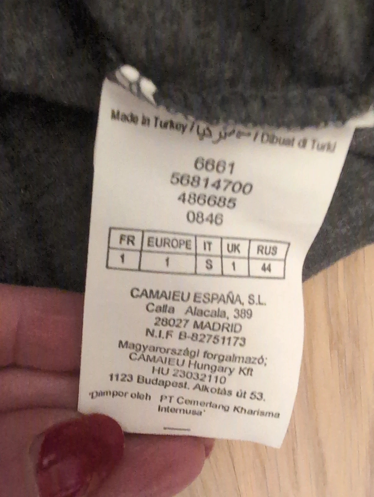 Camaïeu - T-shirt gris manches longues - Taille S - Casual – Camaïeu – taille S / 36 / 8 5