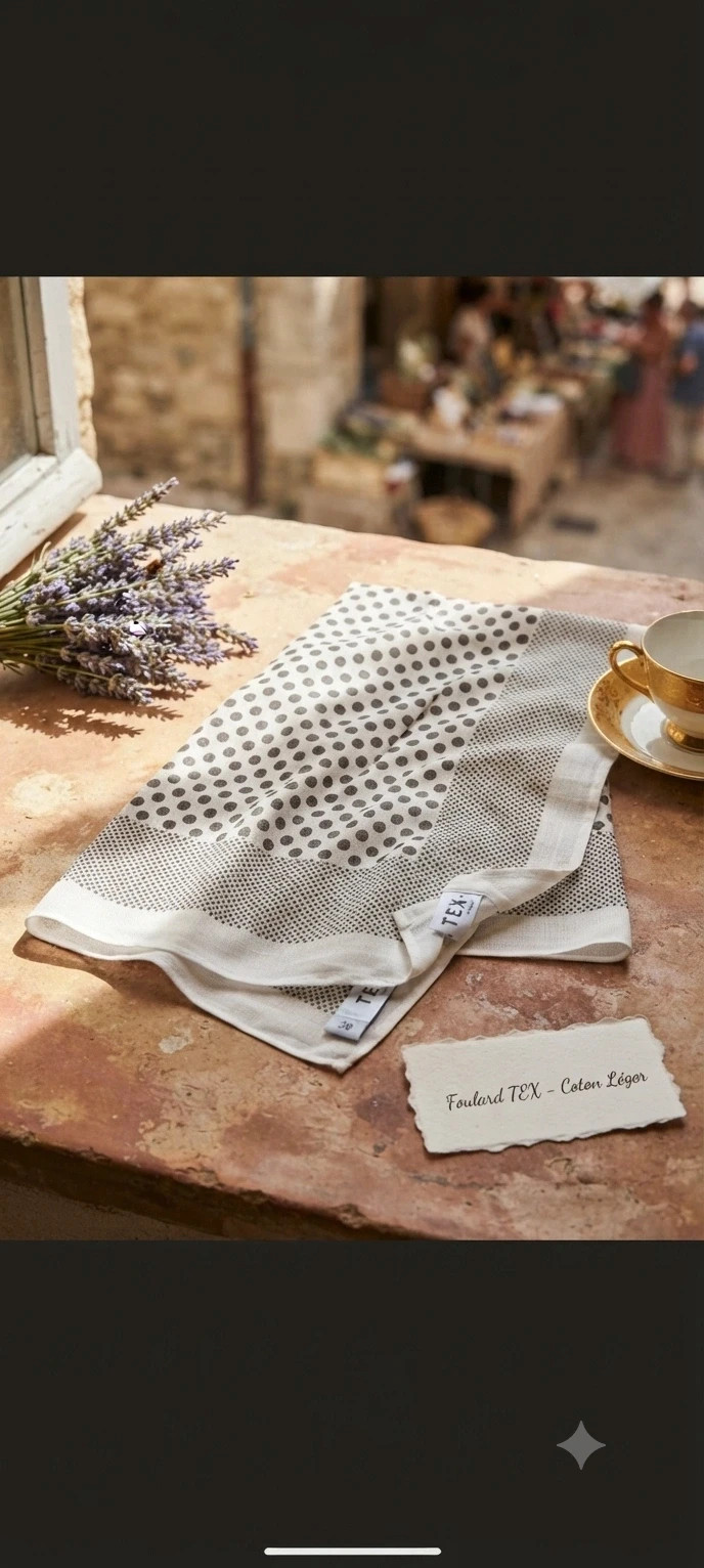 Écharpe Foulard TEX Blanc & Noir à Pois | Chic Élégant Léger | Printemps Été – TEX 2