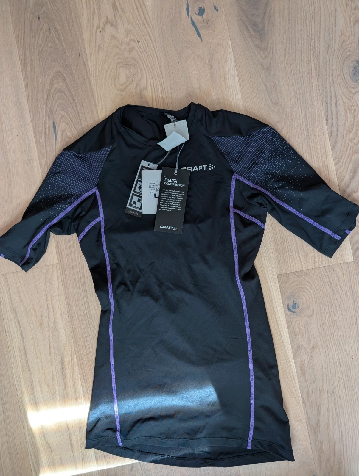 T-shirt de compression Craft Delta Compression noir/violet manches 3/4 – Taille L – Craft – taille L / 40 / 12 3