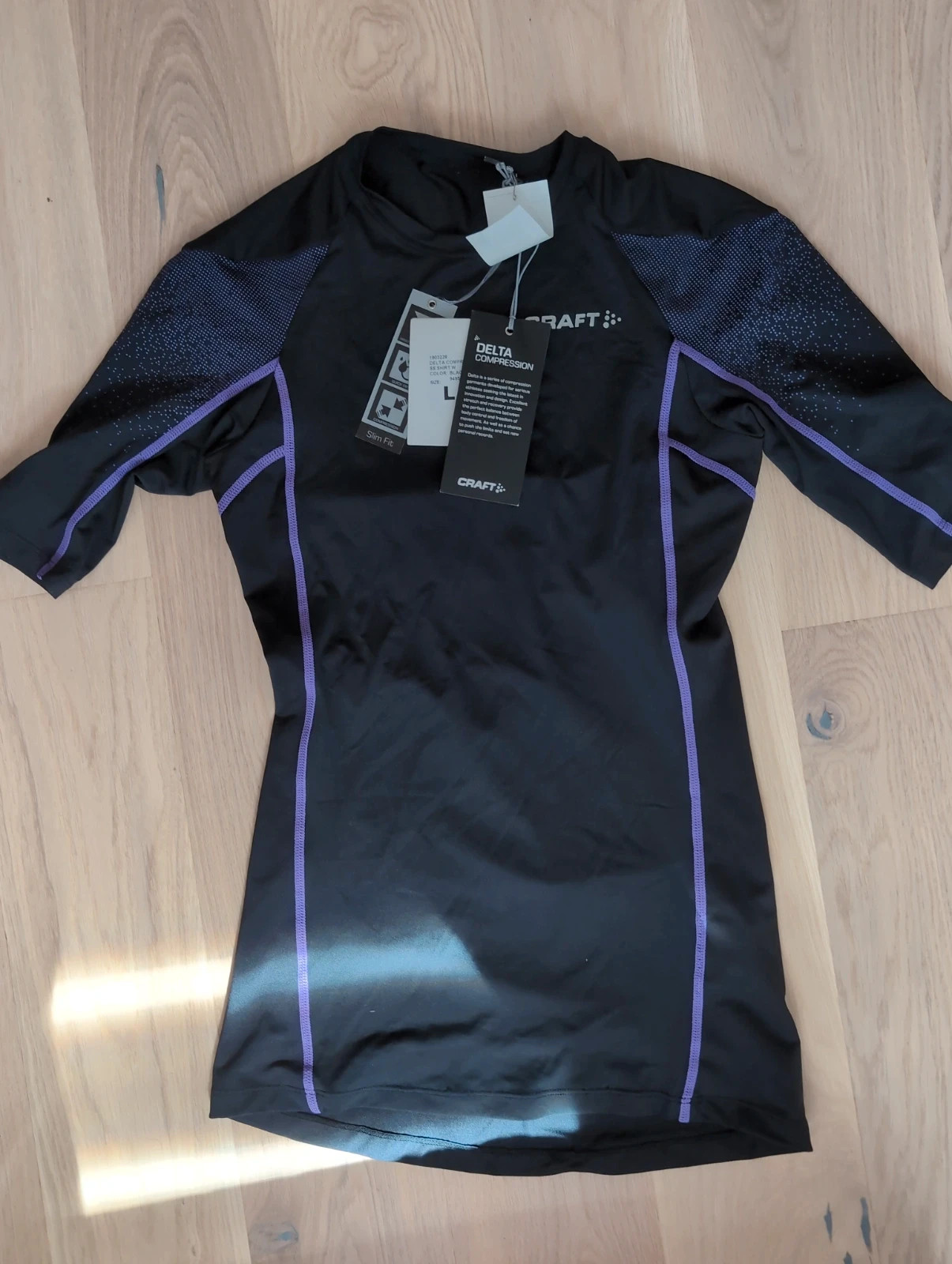 T-shirt de compression Craft Delta Compression noir/violet manches 3/4 – Taille L – Craft – taille L / 40 / 12 4