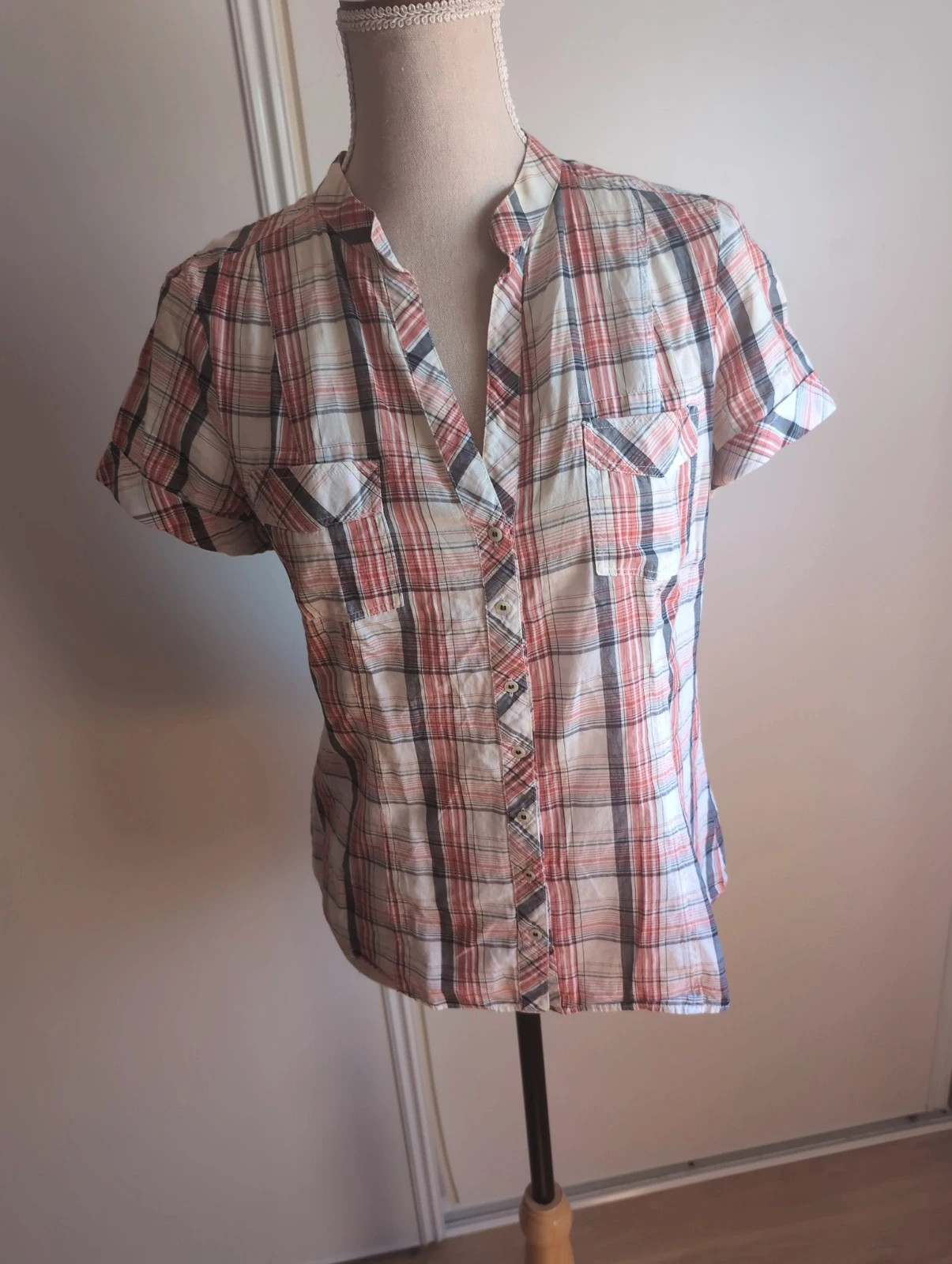 Chemise Zara à carreaux vintage femme . T M - Style preppy vintage – Zara – taille M / 38 / 10 4