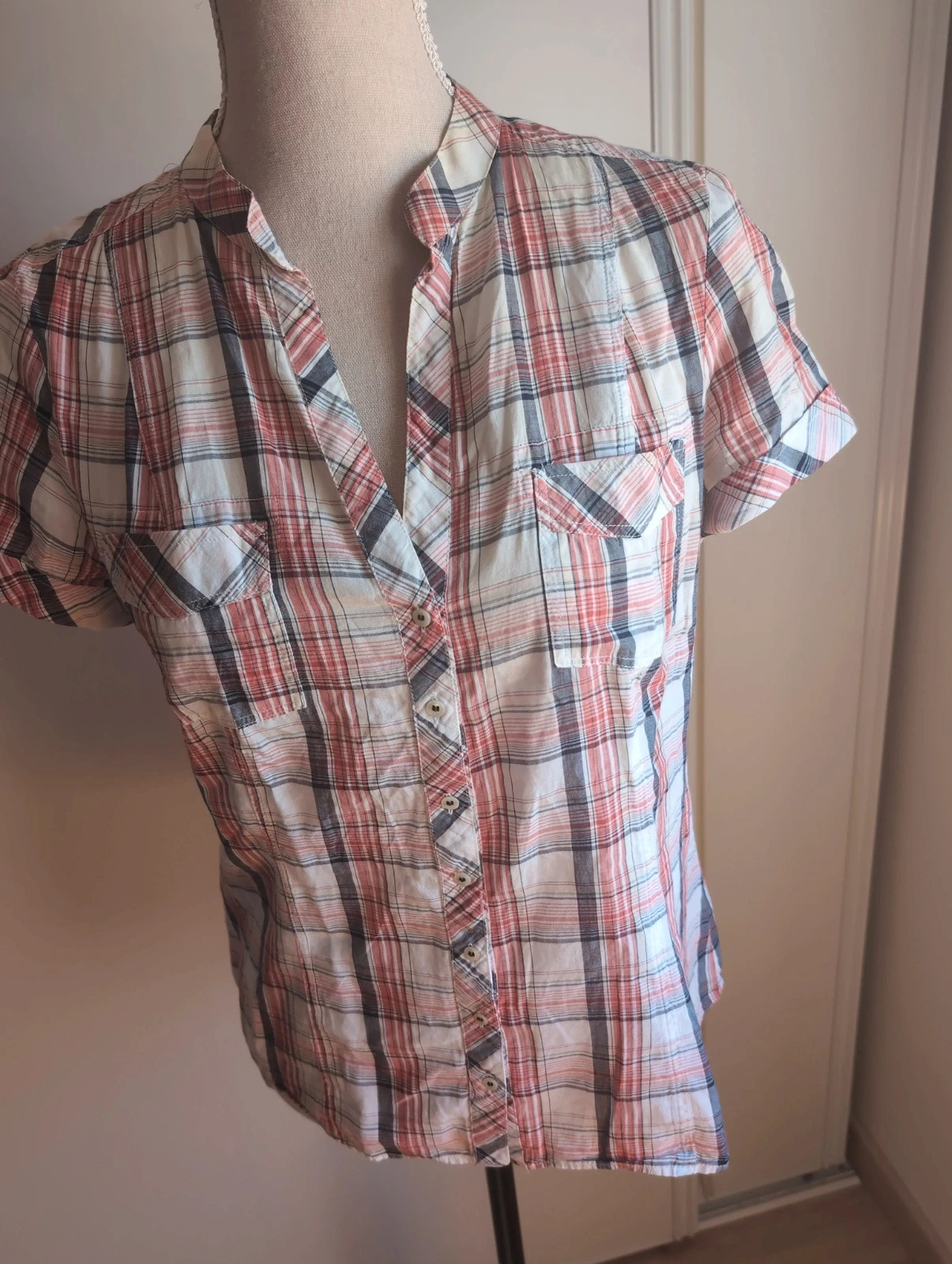 Chemise Zara à carreaux vintage femme . T M - Style preppy vintage