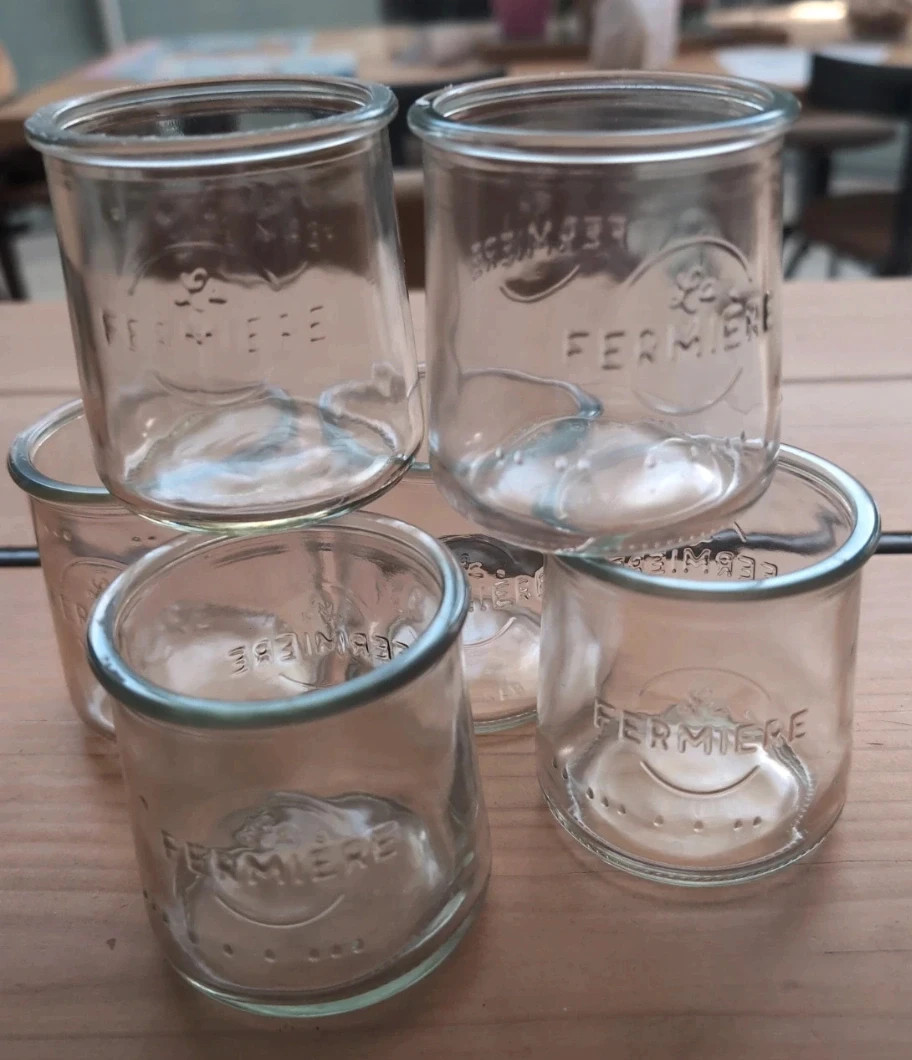 Lots de 6 pots en verre La Fermière - vintage et déco Bohème – la fermière 4