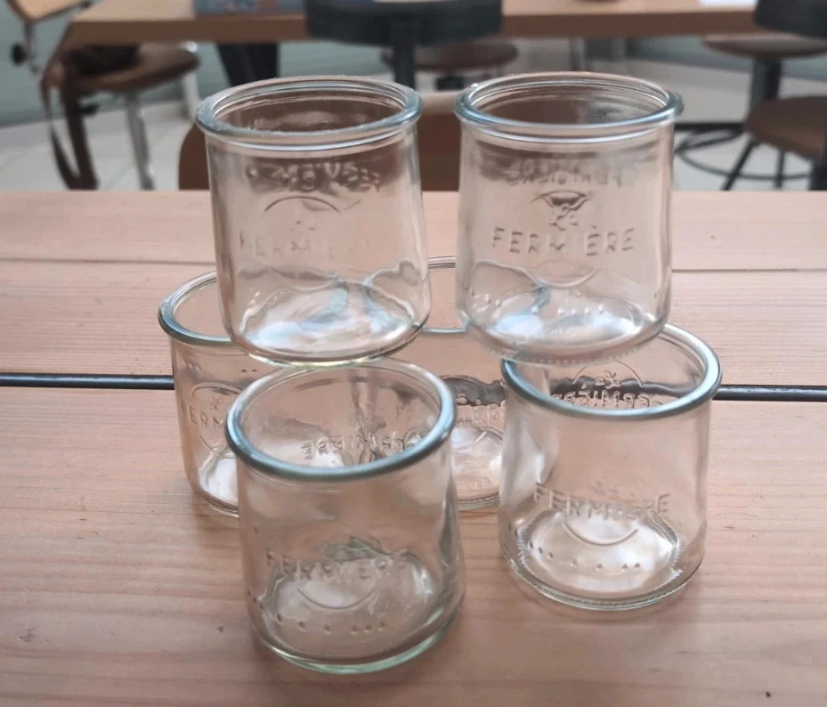 Lots de 6 pots en verre La Fermière - vintage et déco Bohème – la fermière 3