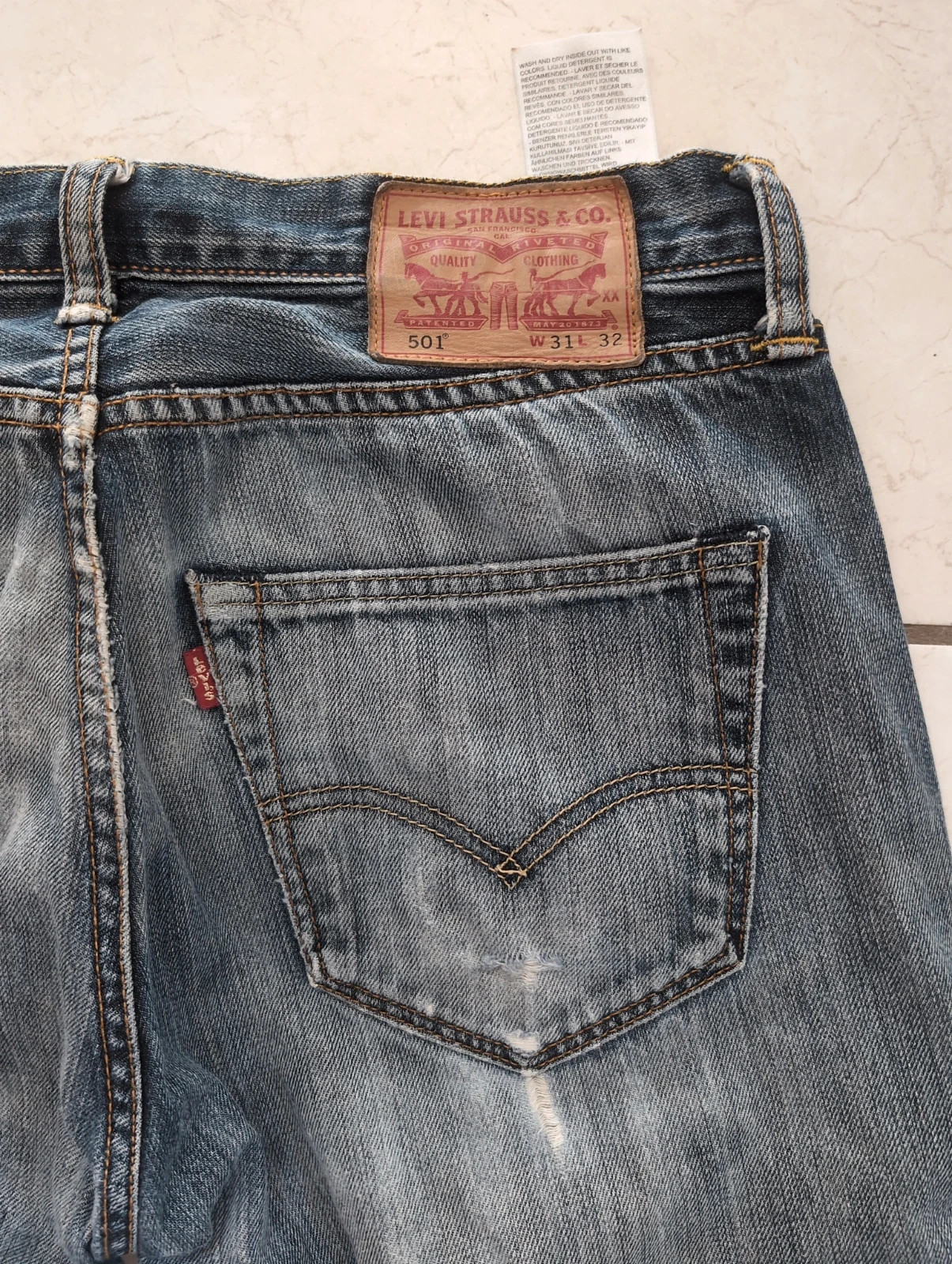 Levi's 501 original Homme W31 L32 Vintage Y2K – Denim Authentique Délavé – Vintage Dressing – taille L 5