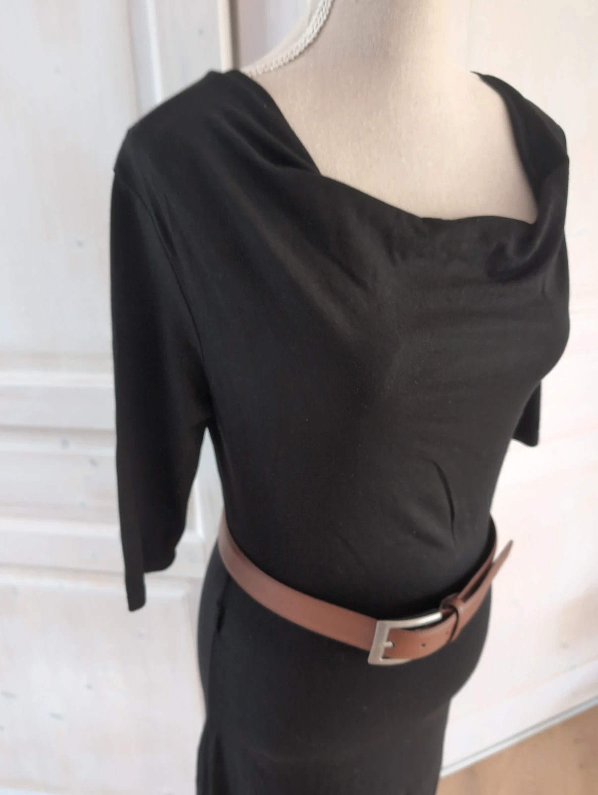 Robe Pimkie col drapé noire Élégante & flatteuse look chic - Taille M – Tendance – taille M / 38 / 10 2