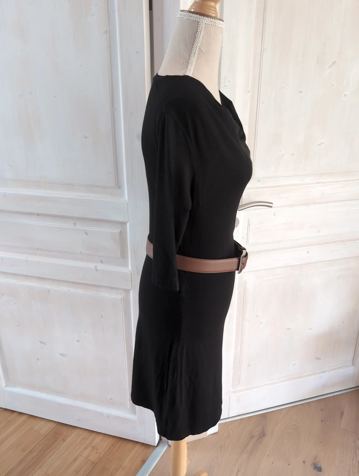 Robe Pimkie col drapé noire Élégante & flatteuse look chic - Taille M – Tendance – taille M / 38 / 10 4