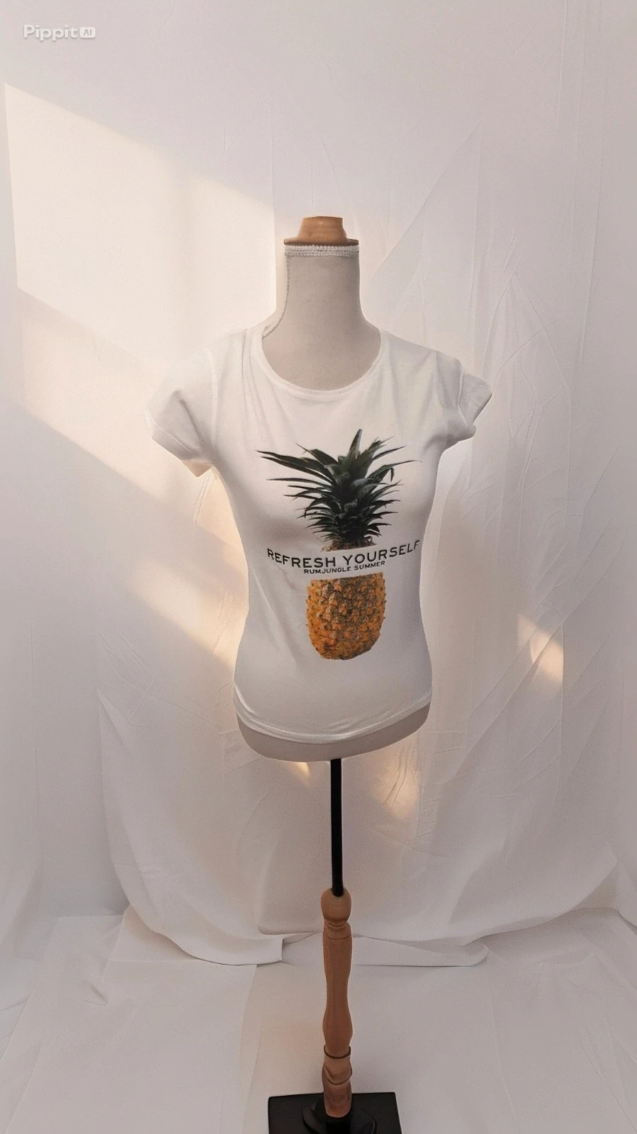 T-shirt blanc Rumjungle femme – Taille S – Très bon état