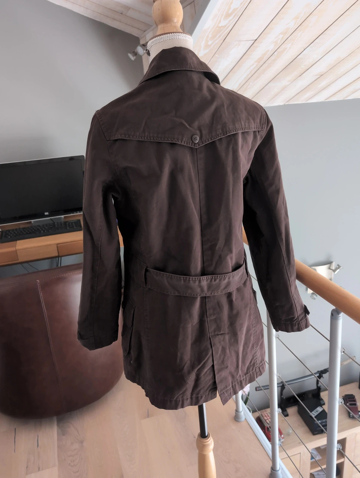 Trench-coat mi-long Dorotennis marron chocolat – Style chic & intemporel – Tendance – taille S / 36 / 8 2