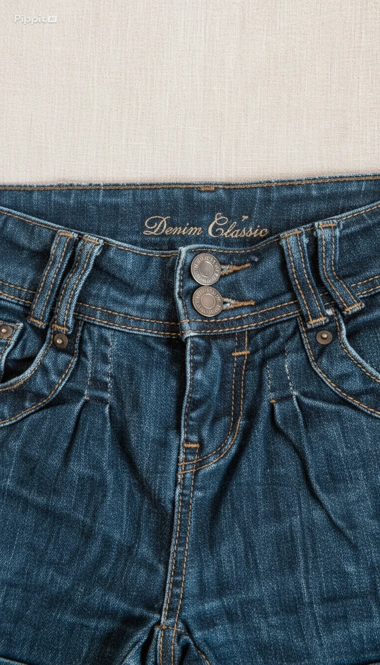 Short jean taille haute Denim Collection – T36 / S – Bleu foncé – Stretch – Comme neuf – Tendance – taille S / 36 / 8 5