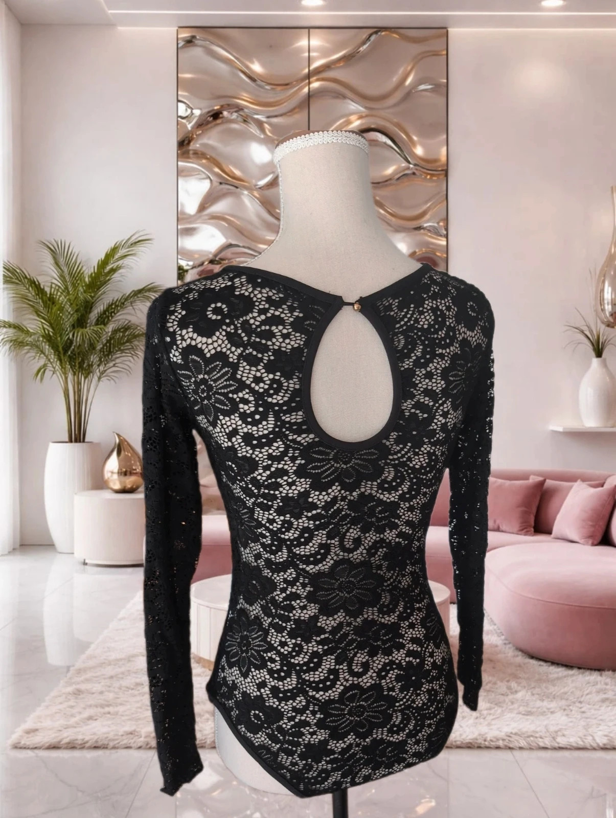 Body noir dos dentelle ouvert chic – Louis Six – Taille L – Tendance – taille L / 40 / 12 3
