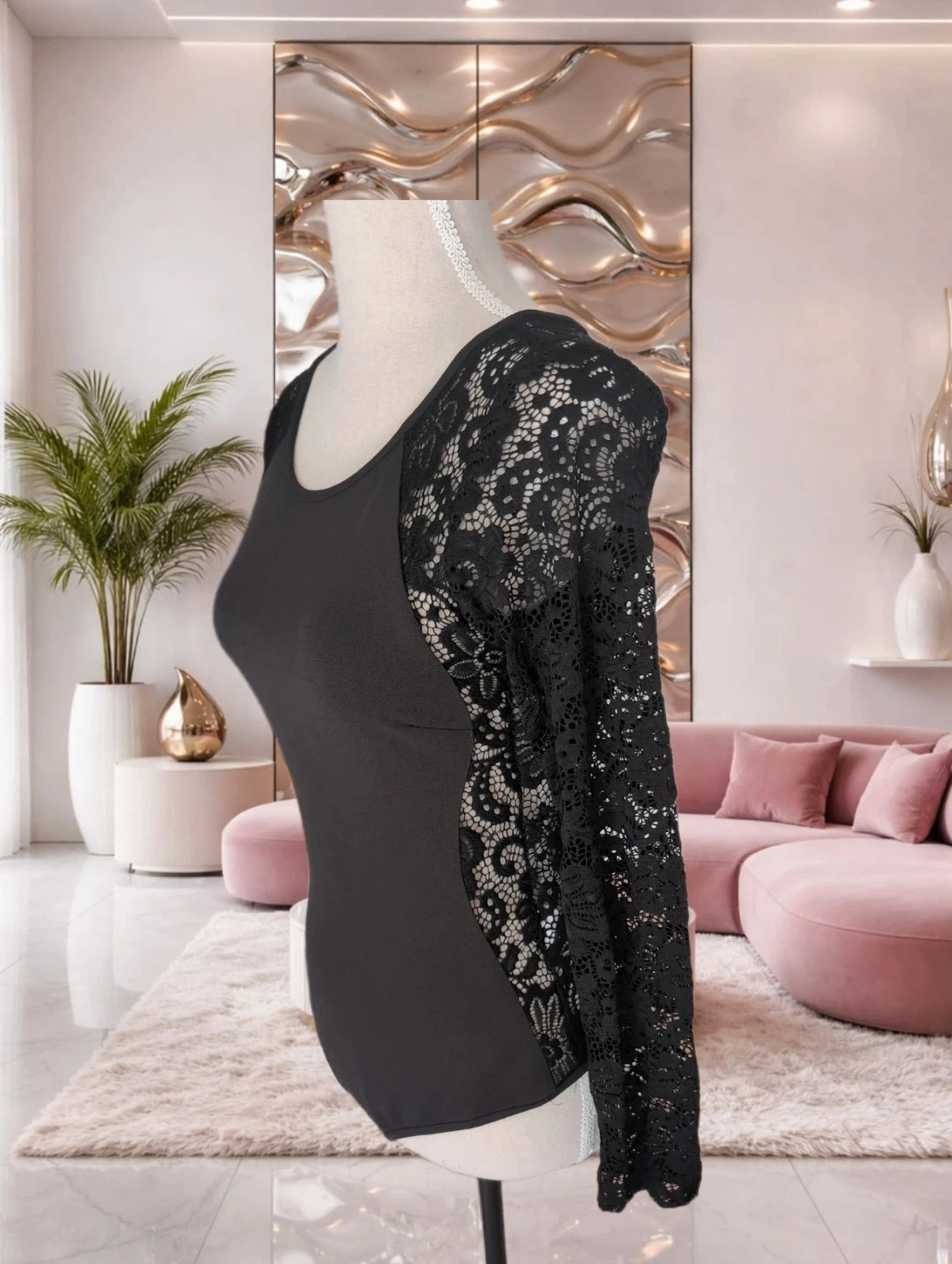 Body noir dos dentelle ouvert chic – Louis Six – Taille L – Tendance – taille L / 40 / 12 2