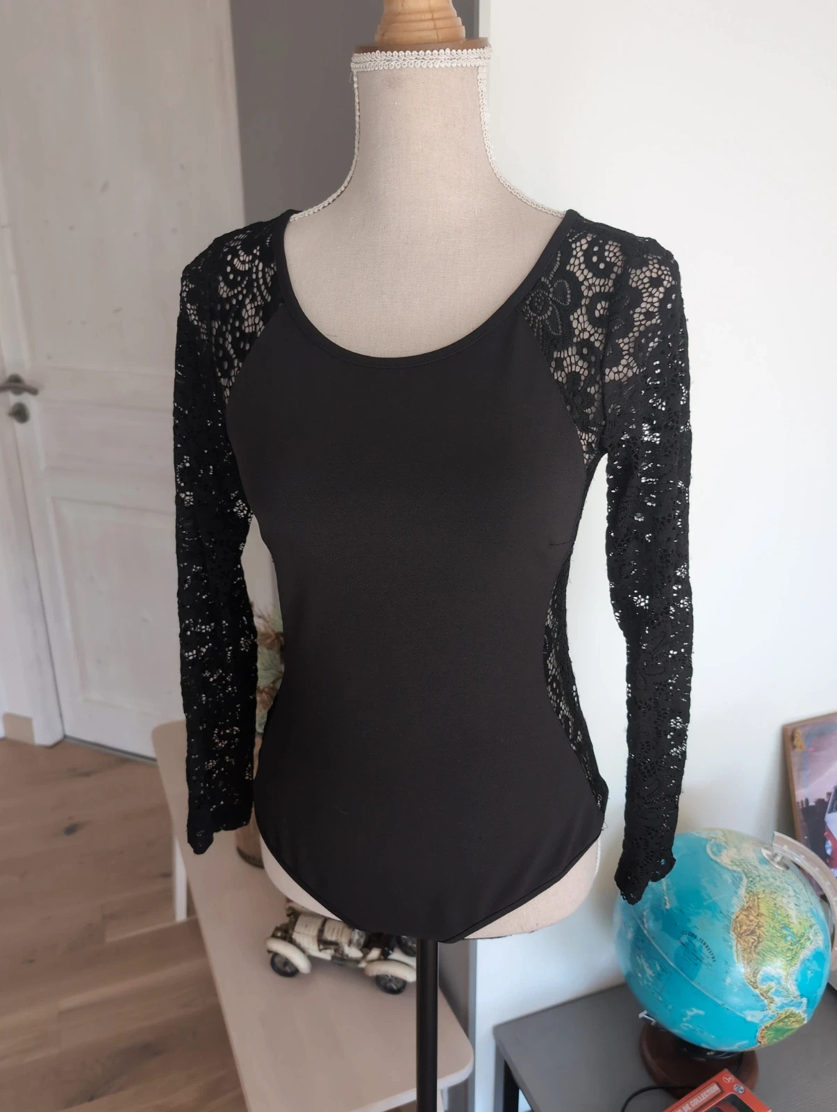 Body noir dos dentelle ouvert chic – Louis Six – Taille L – Tendance – taille L / 40 / 12 5