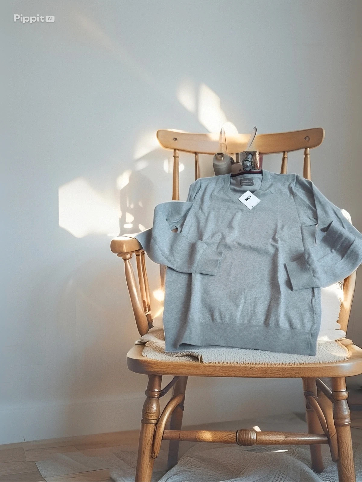 Pull gris clair minimaliste & tendance – Mo Essentials – Style chic / old money Neuf – Taille S