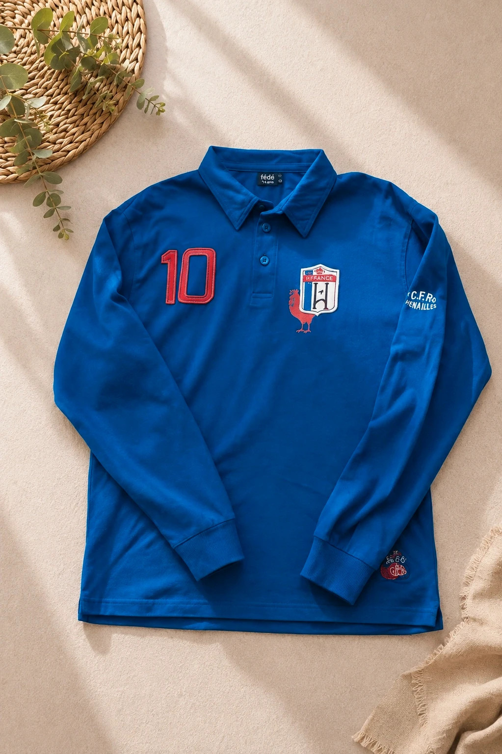 Polo de rugby bleu France N 10 Terre D'ovalie - Taille XL