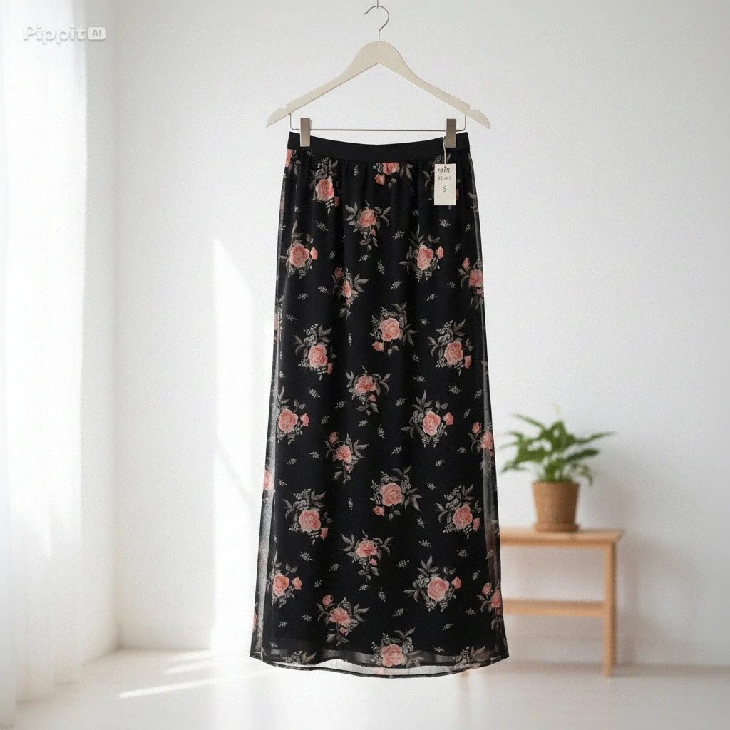 Jupe longue fluide H&M Imprimé fleuri Taille S