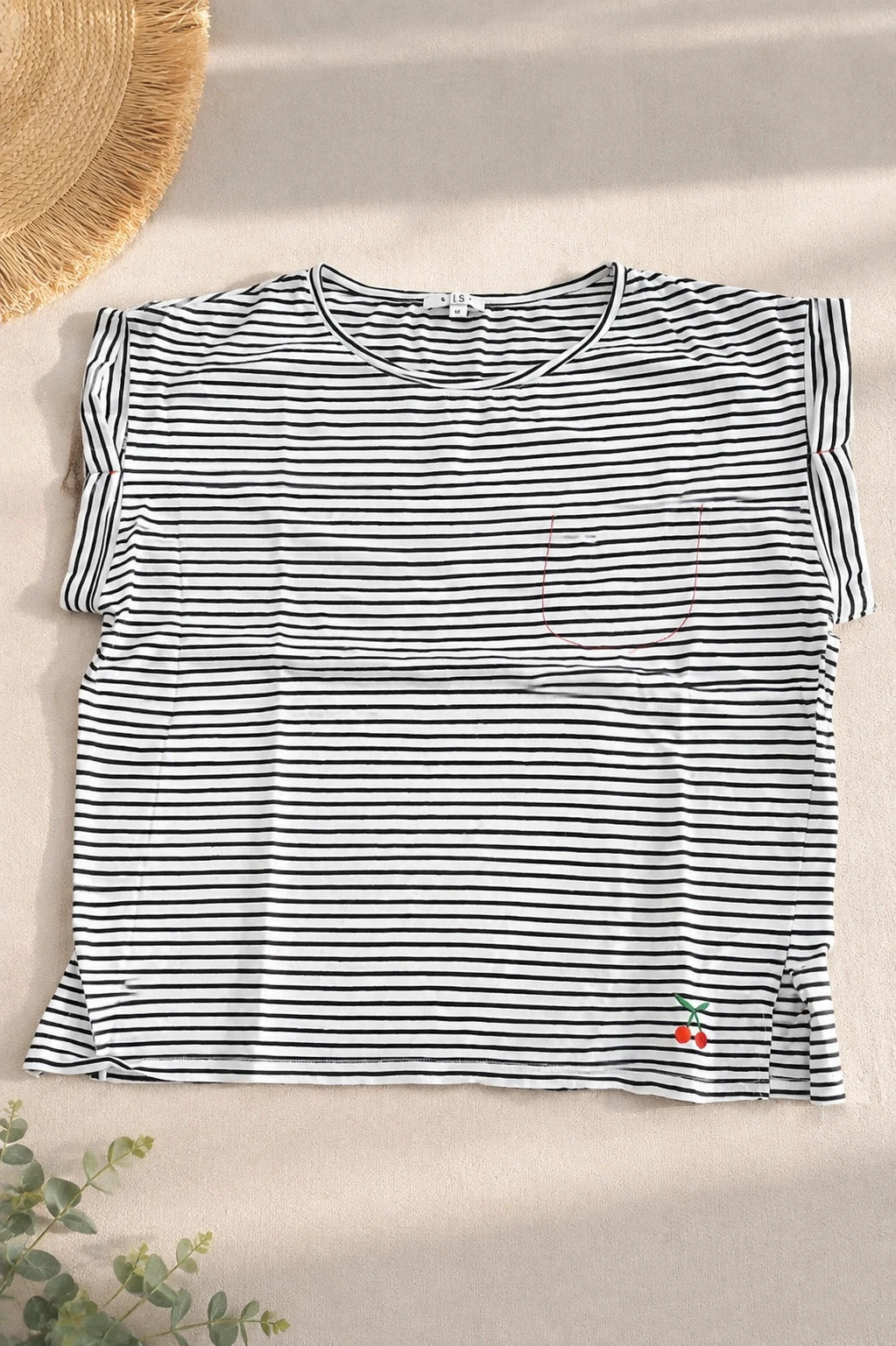 Marinière TEX blanche rayée bleu marine taille M • T-shirt femme chic casual