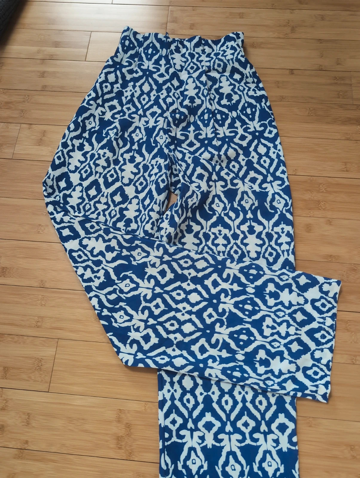 Pantalon fluide taille haute bleu & blanc Kooiook – jambes larges – T.S – Kooiook – taille 36 4
