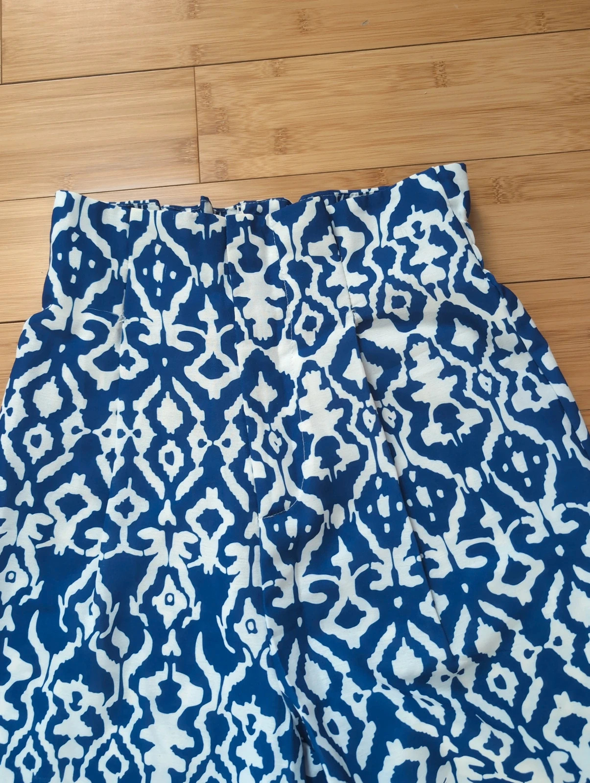 Pantalon fluide taille haute bleu & blanc Kooiook – jambes larges – T.S – Kooiook – taille 36 5