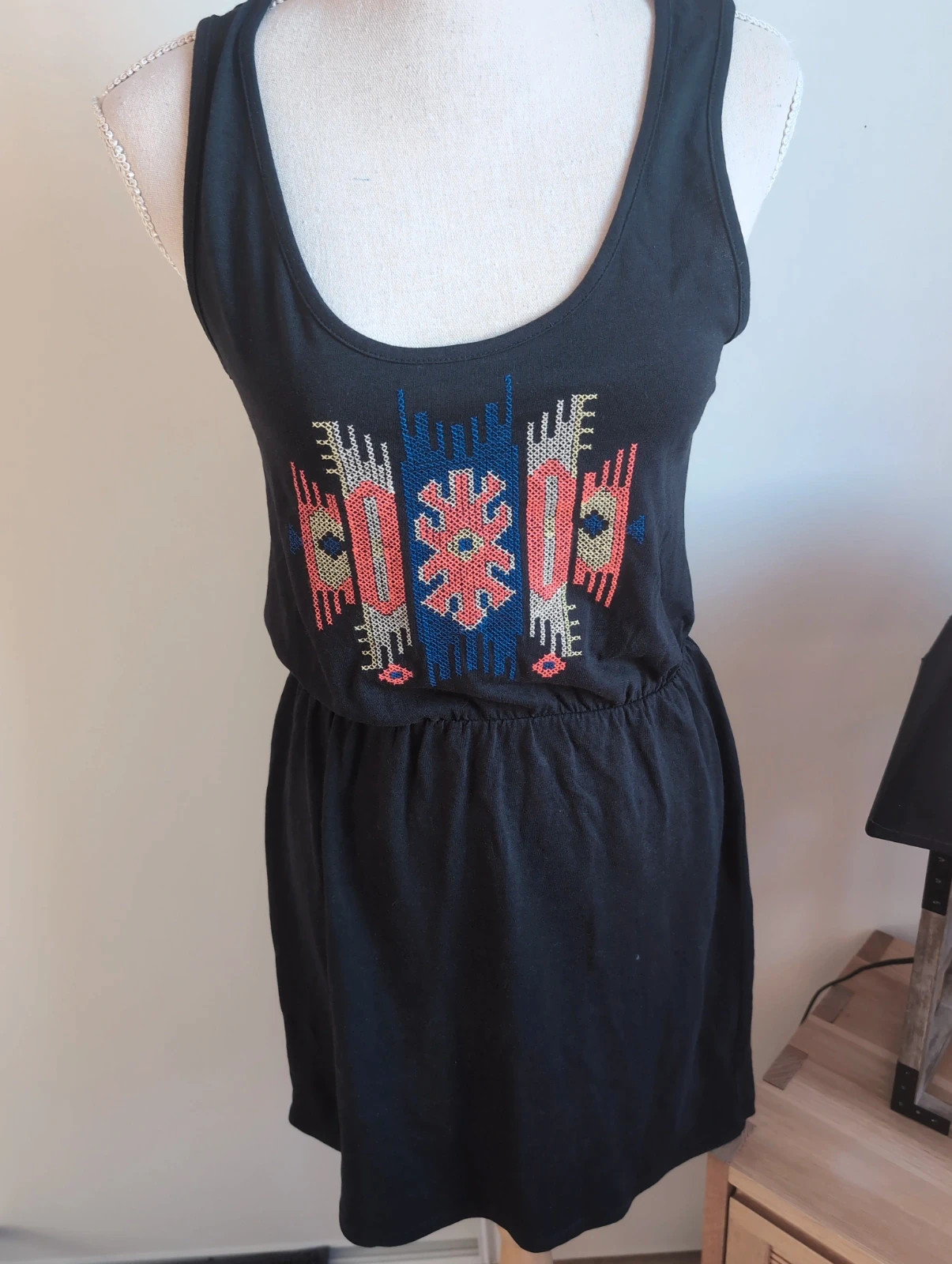 Robe noire bohème Camaïeu Taille S été motif ethnique tendance – Camaïeu – taille S 3