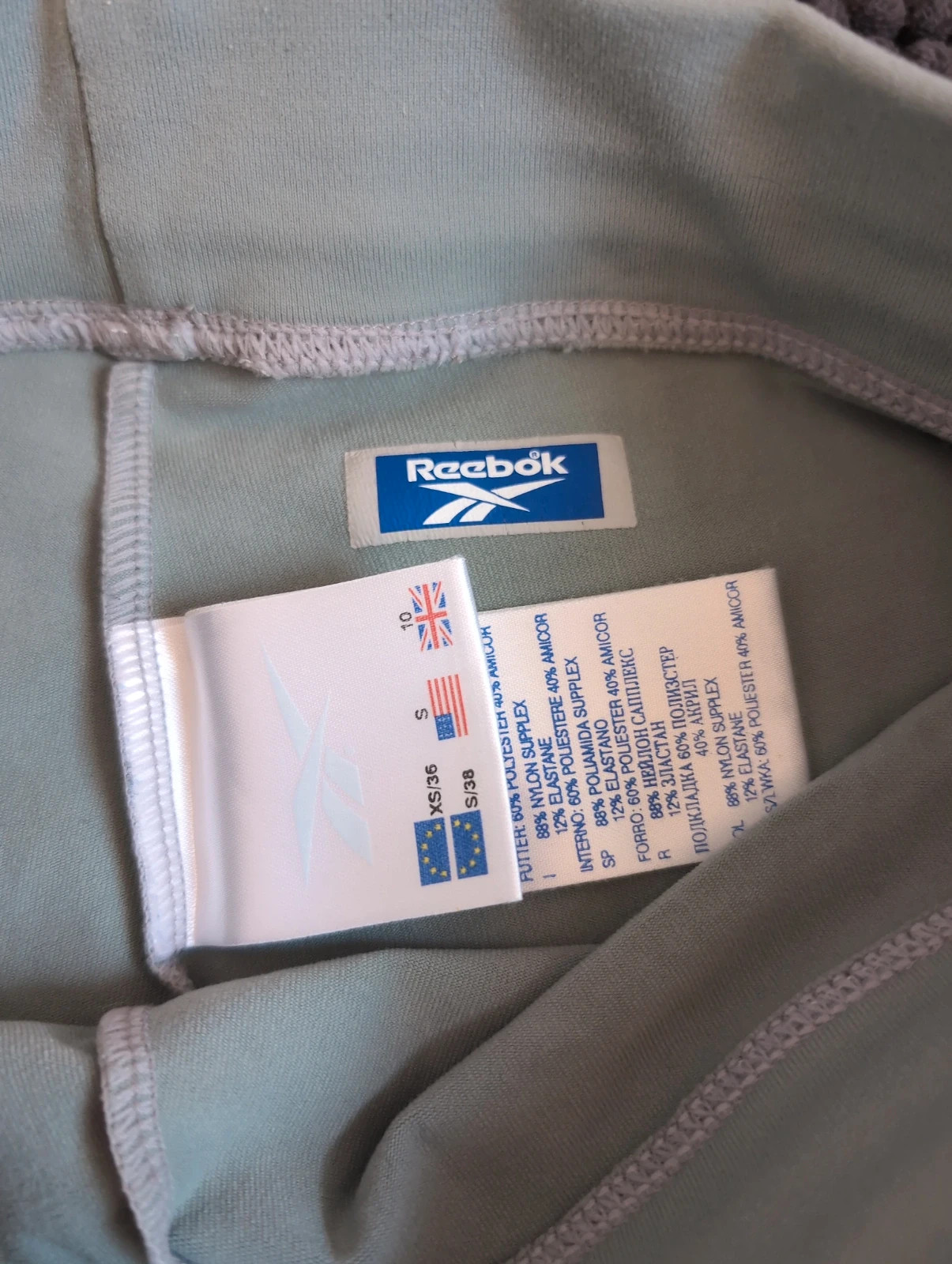Legging 3/4 Reebok Athletic Dept vintage Y2K bleu sauge - T36 sport taille haute – Reebok – taille S 5