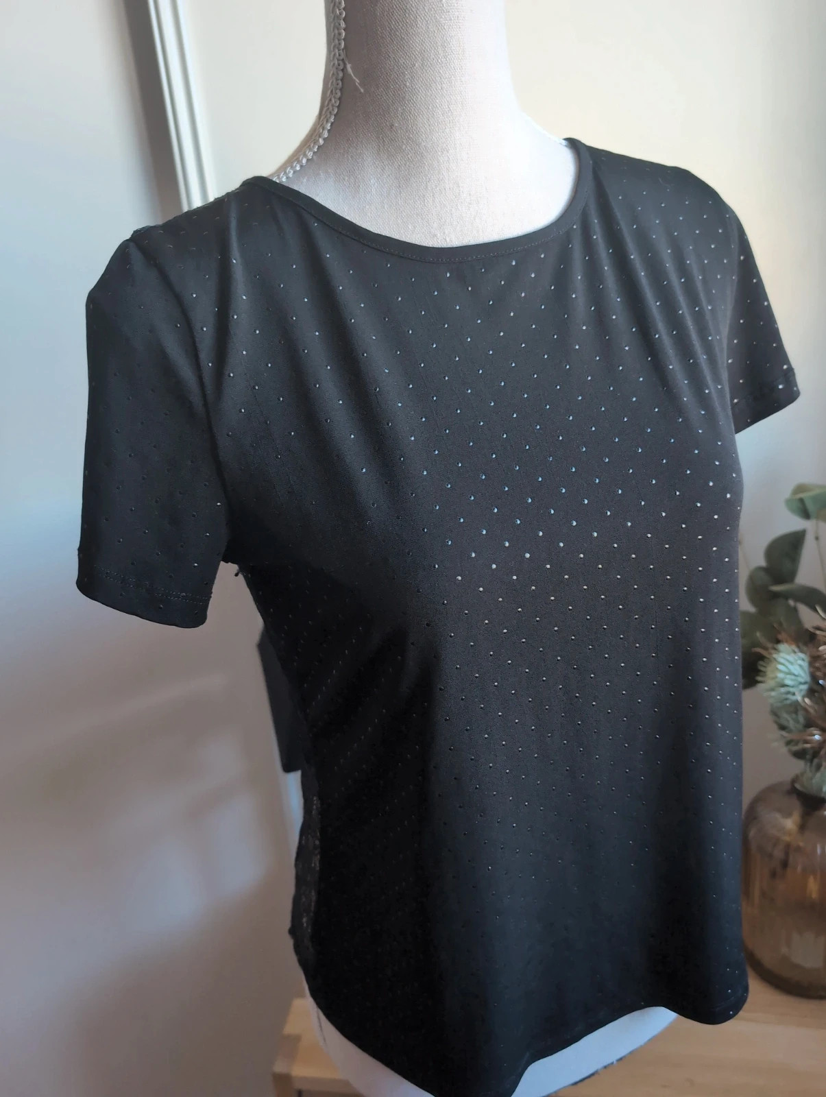 Haut noir dentelle dos transparent chic et élégant femme Tex - Taille L – Tex – taille L 4