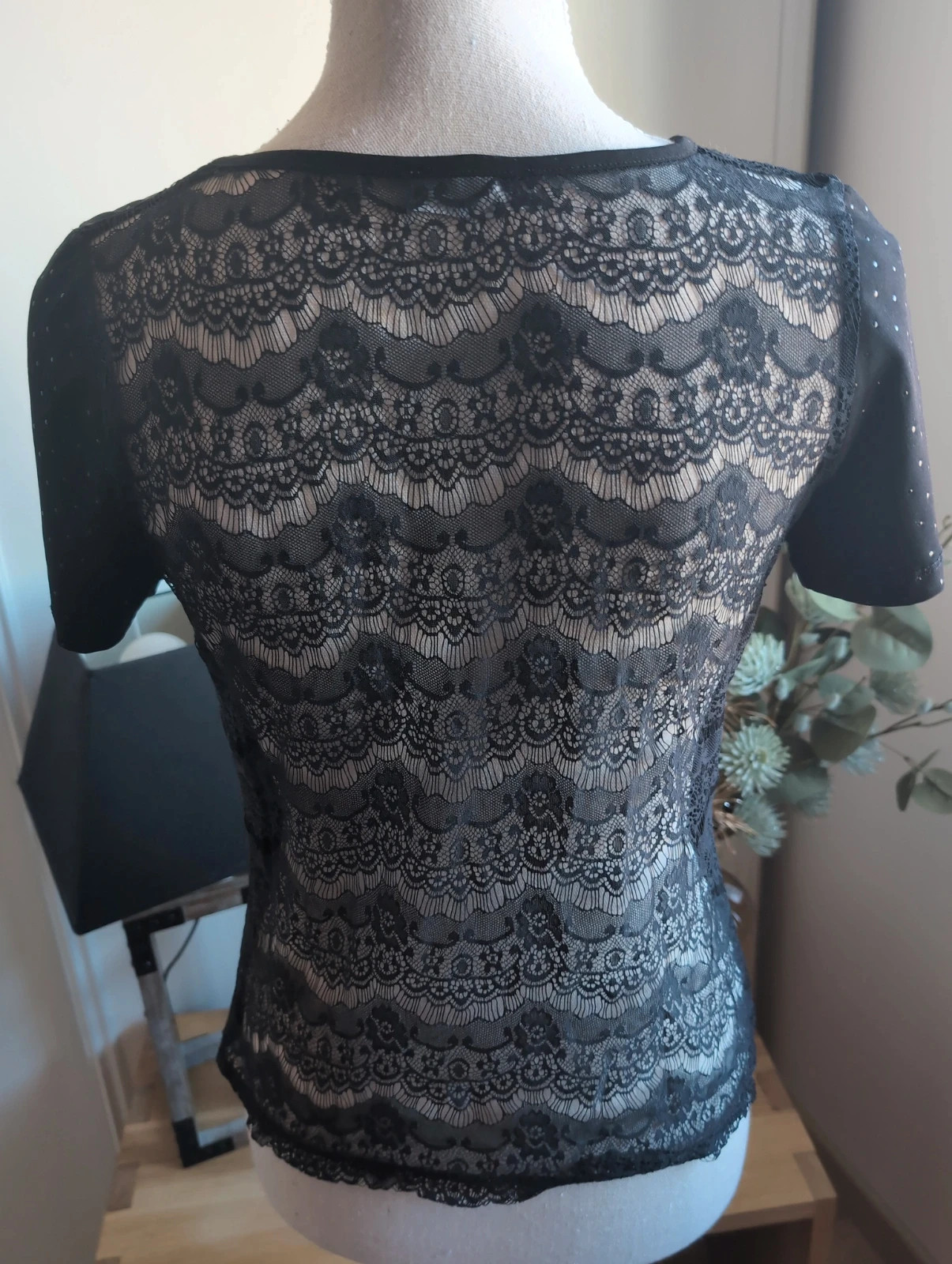 Haut noir dentelle dos transparent chic et élégant femme Tex - Taille L – Tex – taille L 3