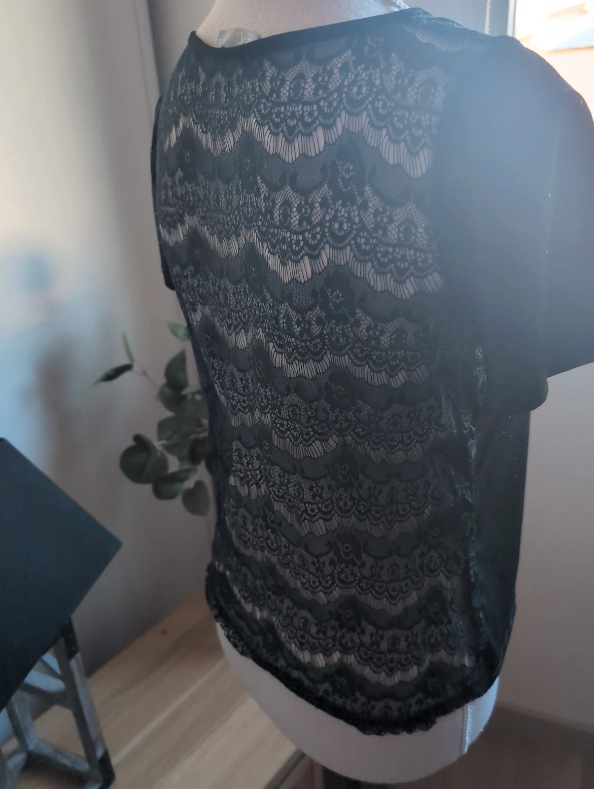 Haut noir dentelle dos transparent chic et élégant femme Tex - Taille L – Tex – taille L 5