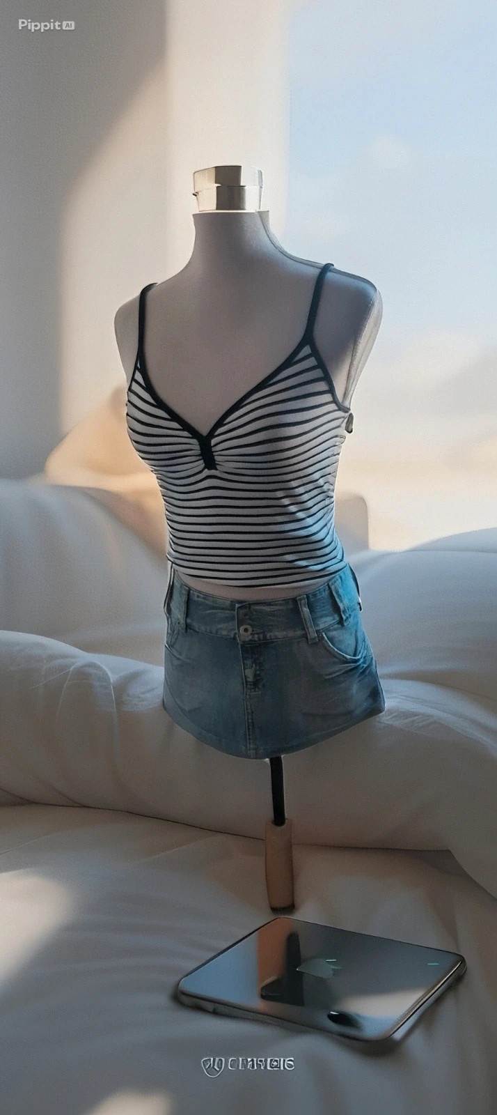 Mini jupe en jean Stradivarius Y2K - taille 36 – denim clair tendance
