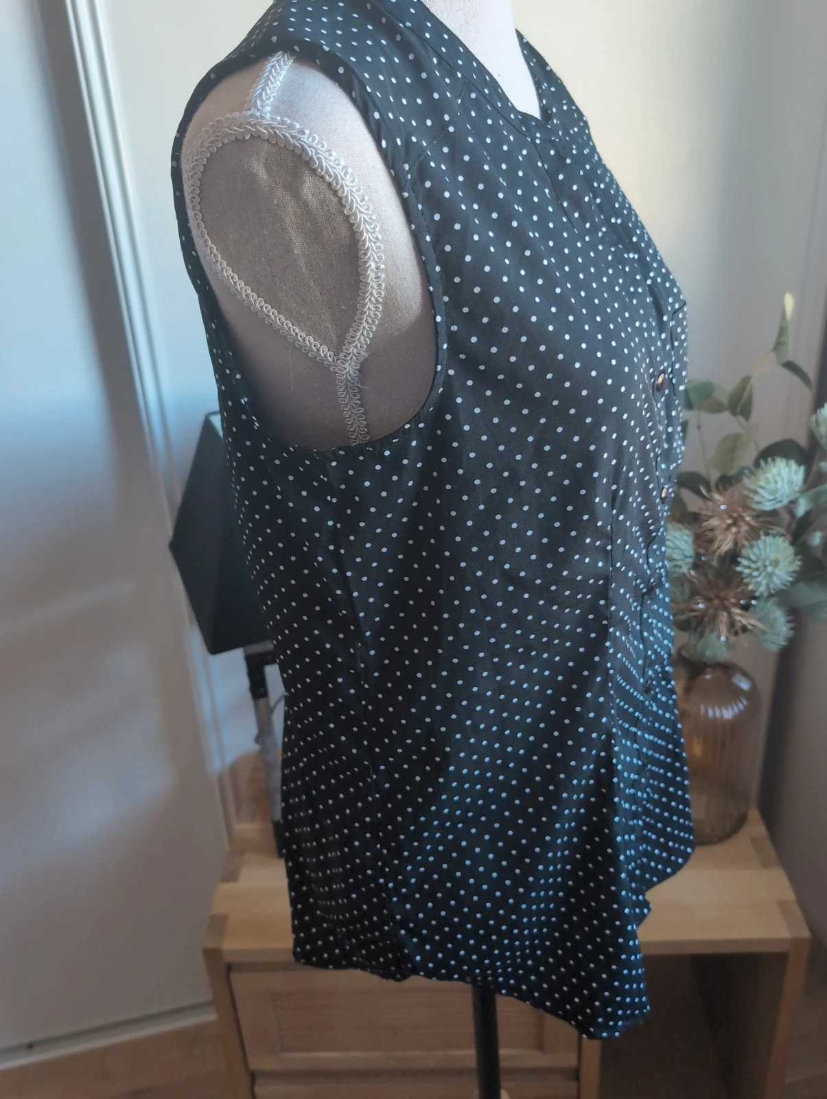 Blouse chic à petits pois sans manches intemporel - In Extenso - Taille L – In extenso – taille L 5