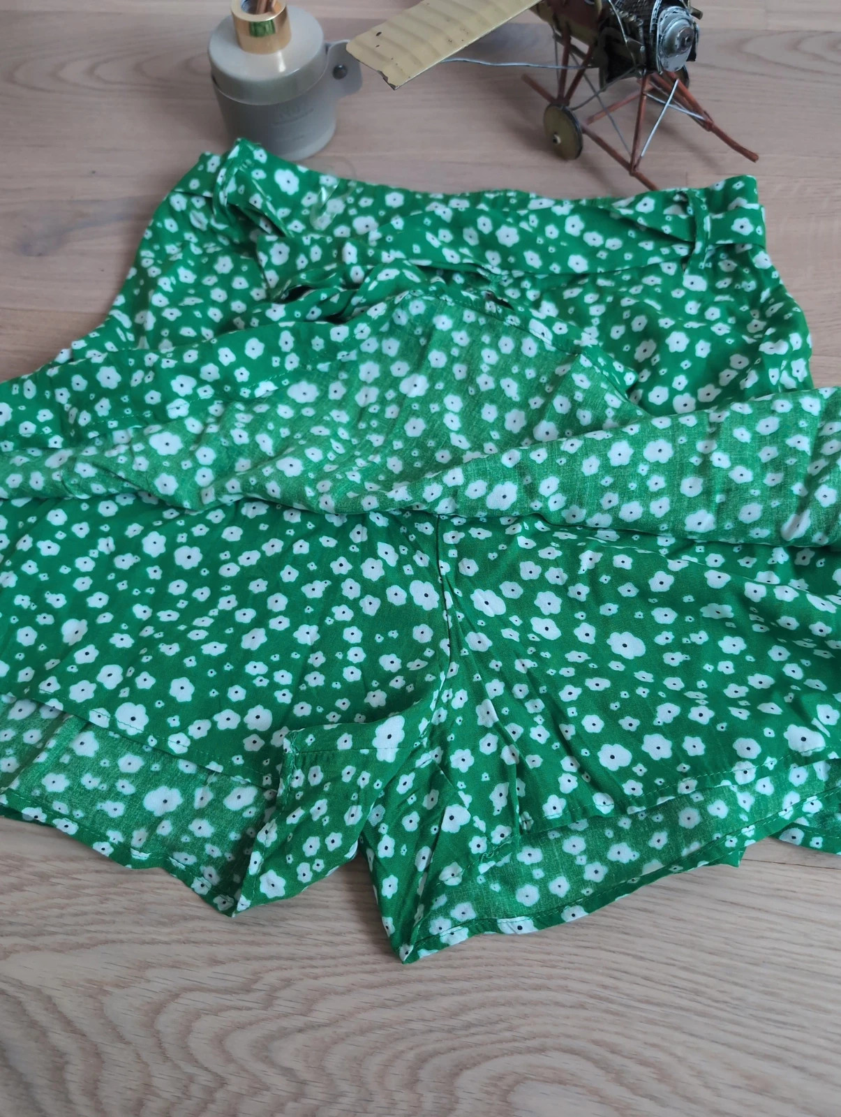 Jupe-short d’été verte à fleurs Giracoo – Style bohème chic - Taille S – Giracoo – taille 36 2