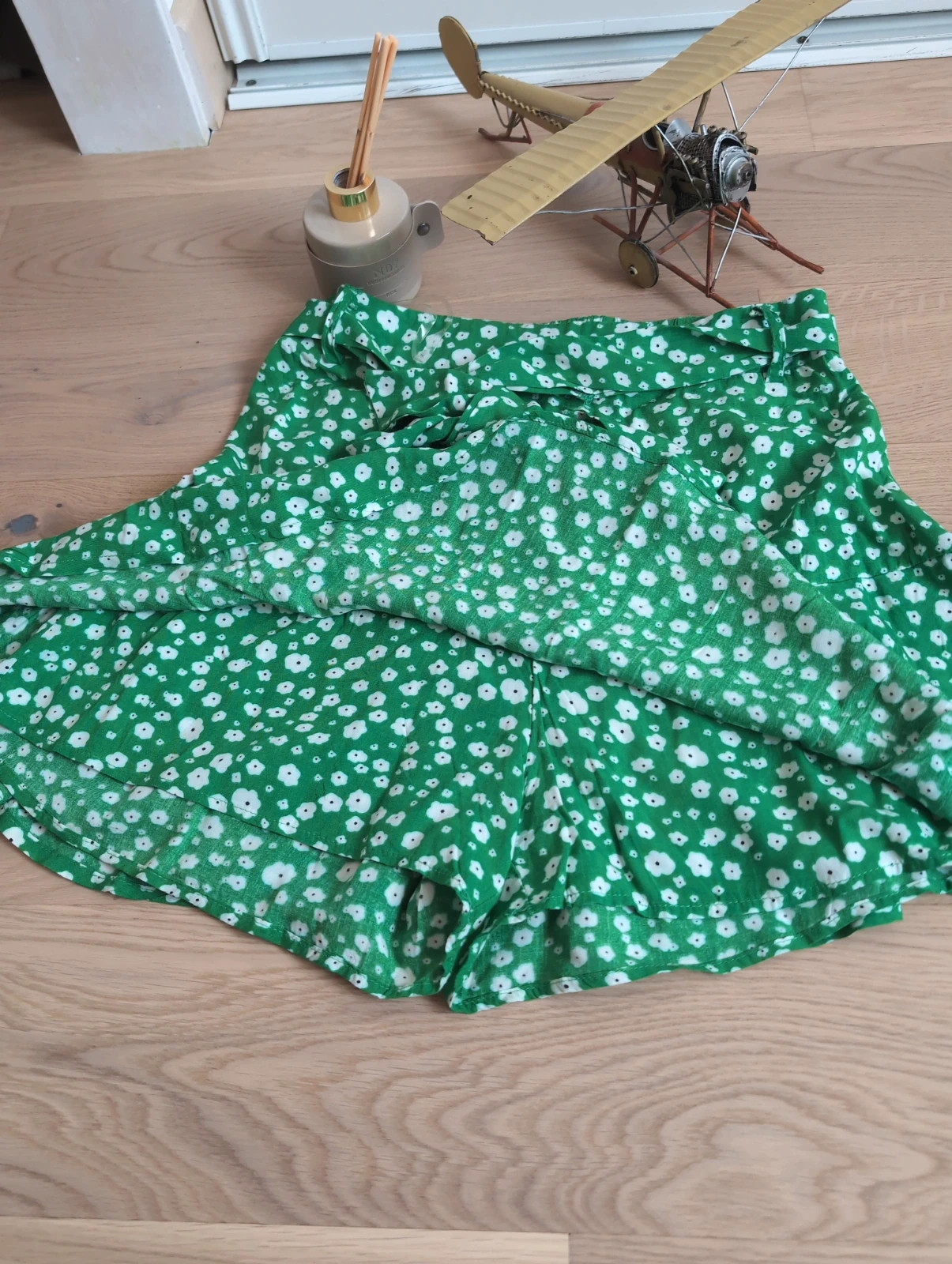 Jupe-short d’été verte à fleurs Giracoo – Style bohème chic - Taille S – Giracoo – taille 36 4