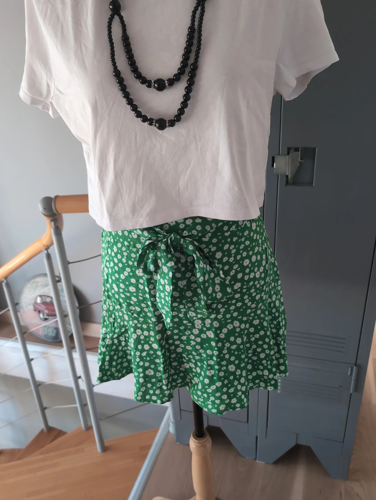 Jupe-short d’été verte à fleurs Giracoo – Style bohème chic - Taille S – Giracoo – taille 36 3