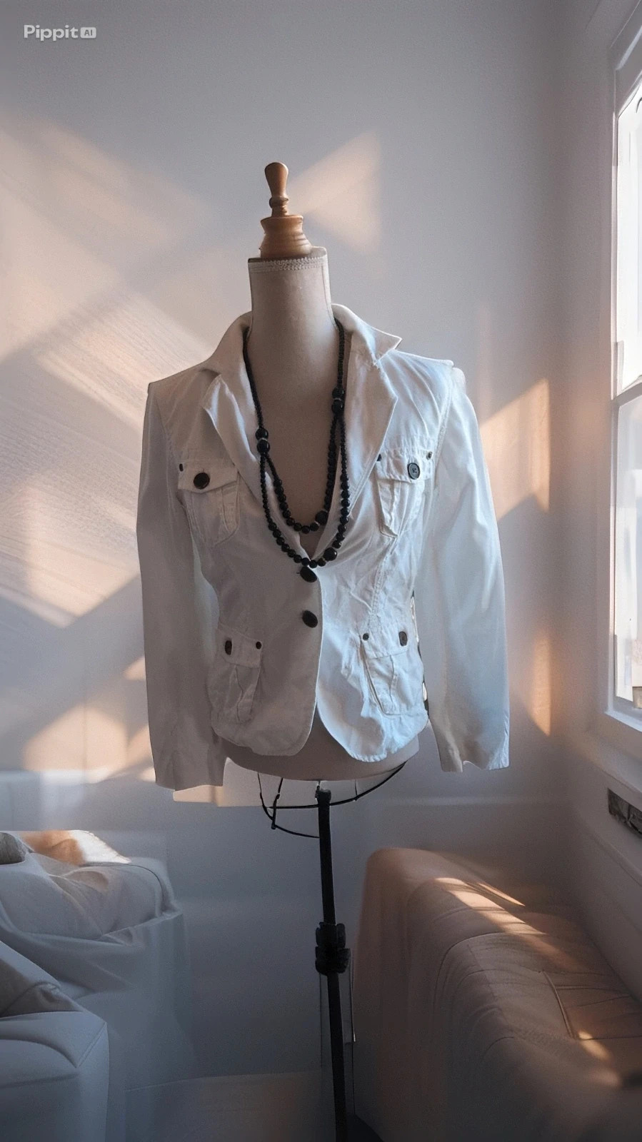 Veste blanche Style Safari / Officier blanche Mexx Taille 40 – Mexx – taille L 2