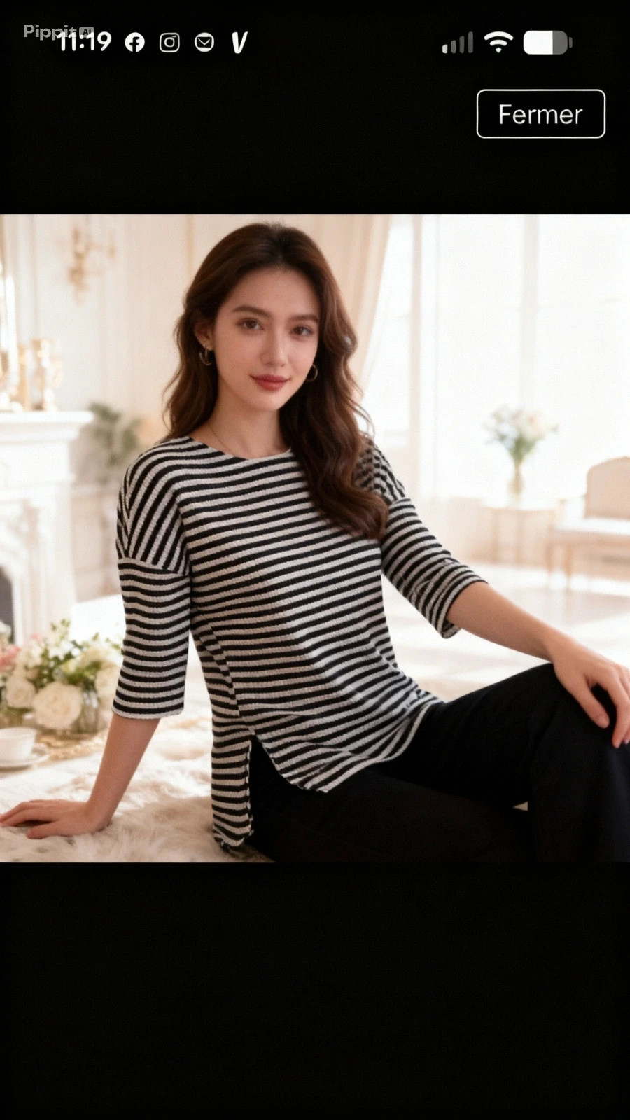 Haut marinière rayures noir et blanc coupe flatteuse - Pimkie - Taille S – Pimkie – taille S 4