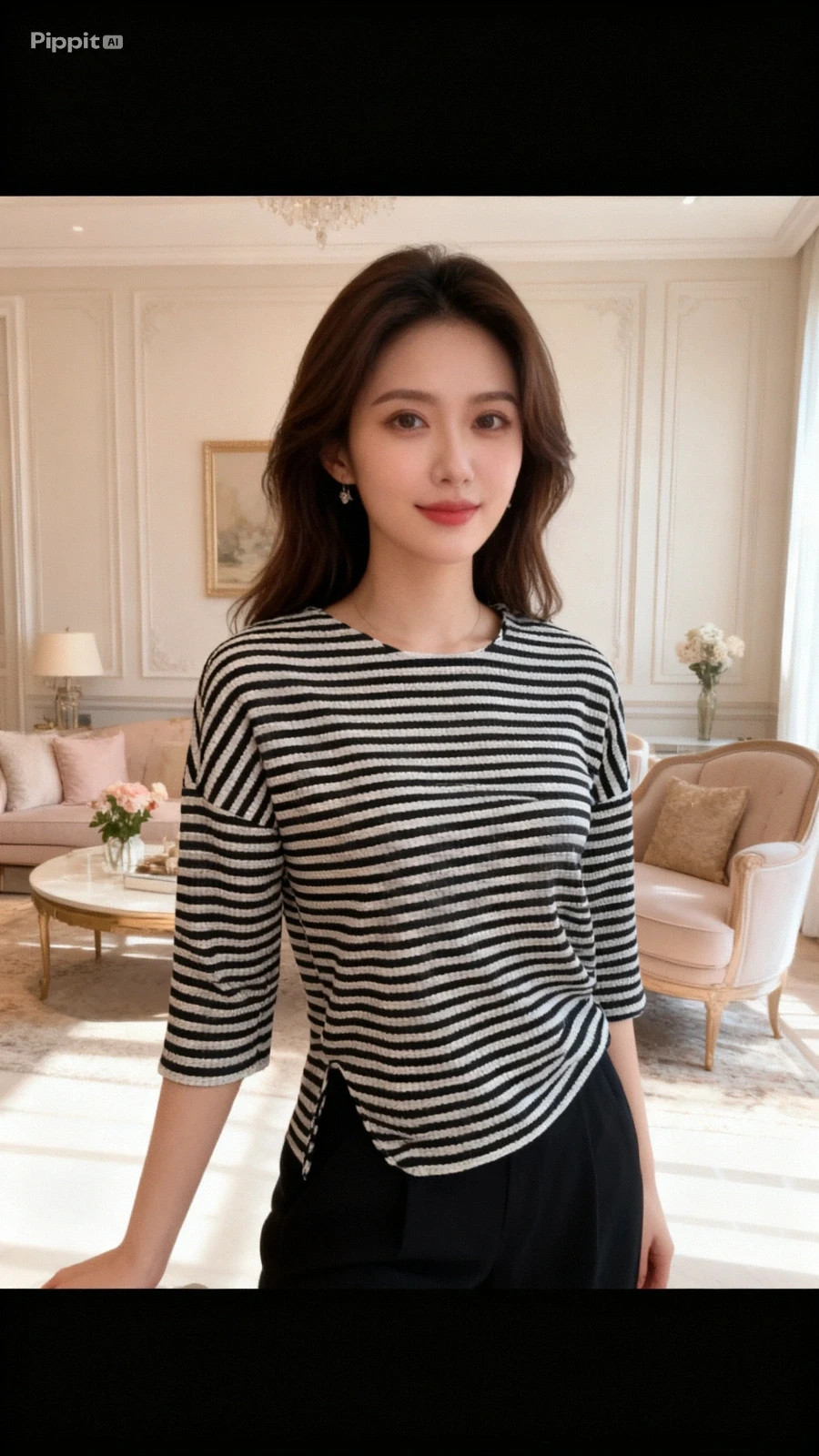 Haut marinière rayures noir et blanc coupe flatteuse - Pimkie - Taille S – Pimkie – taille S 3