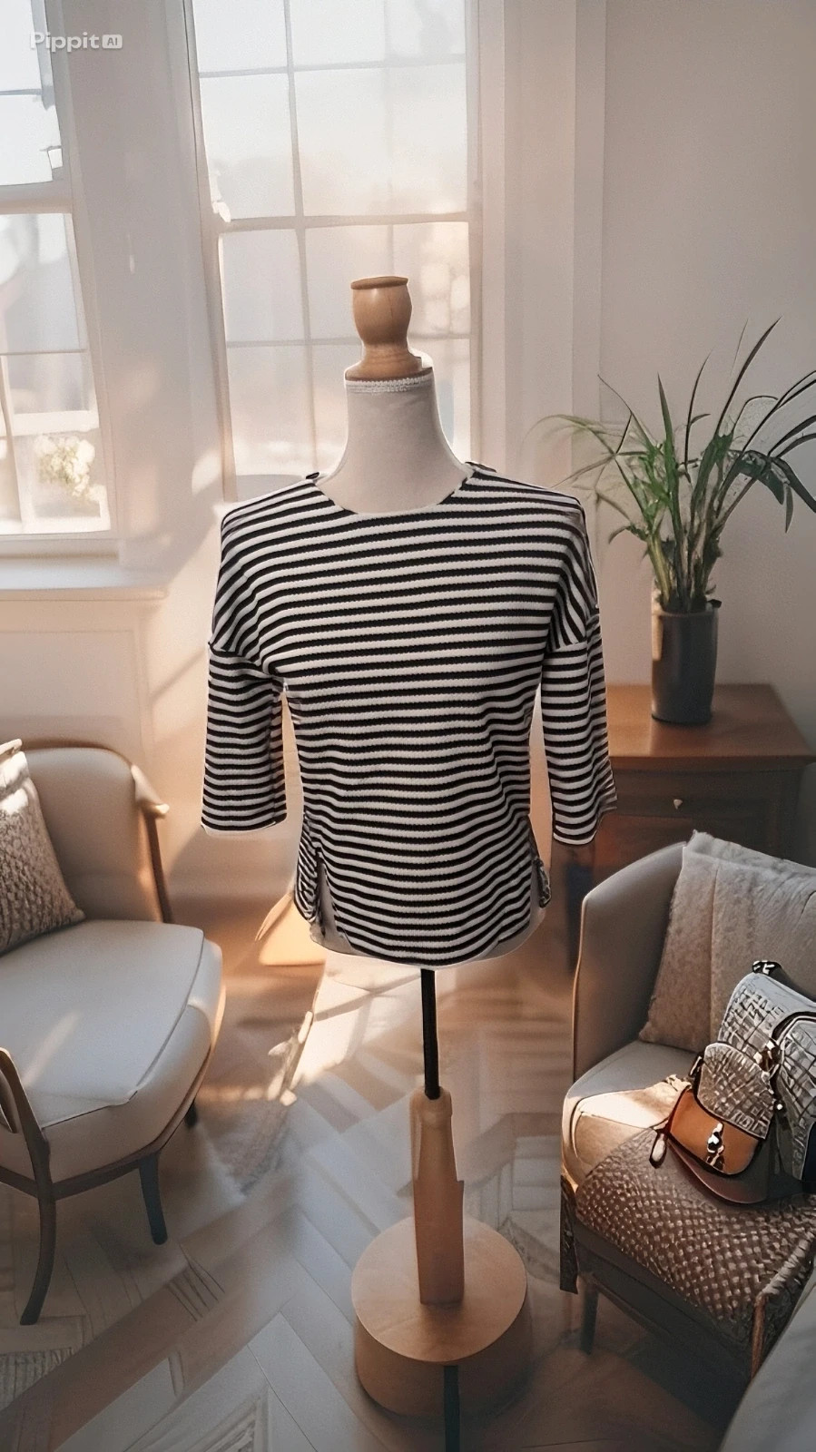 Haut marinière rayures noir et blanc coupe flatteuse - Pimkie - Taille S