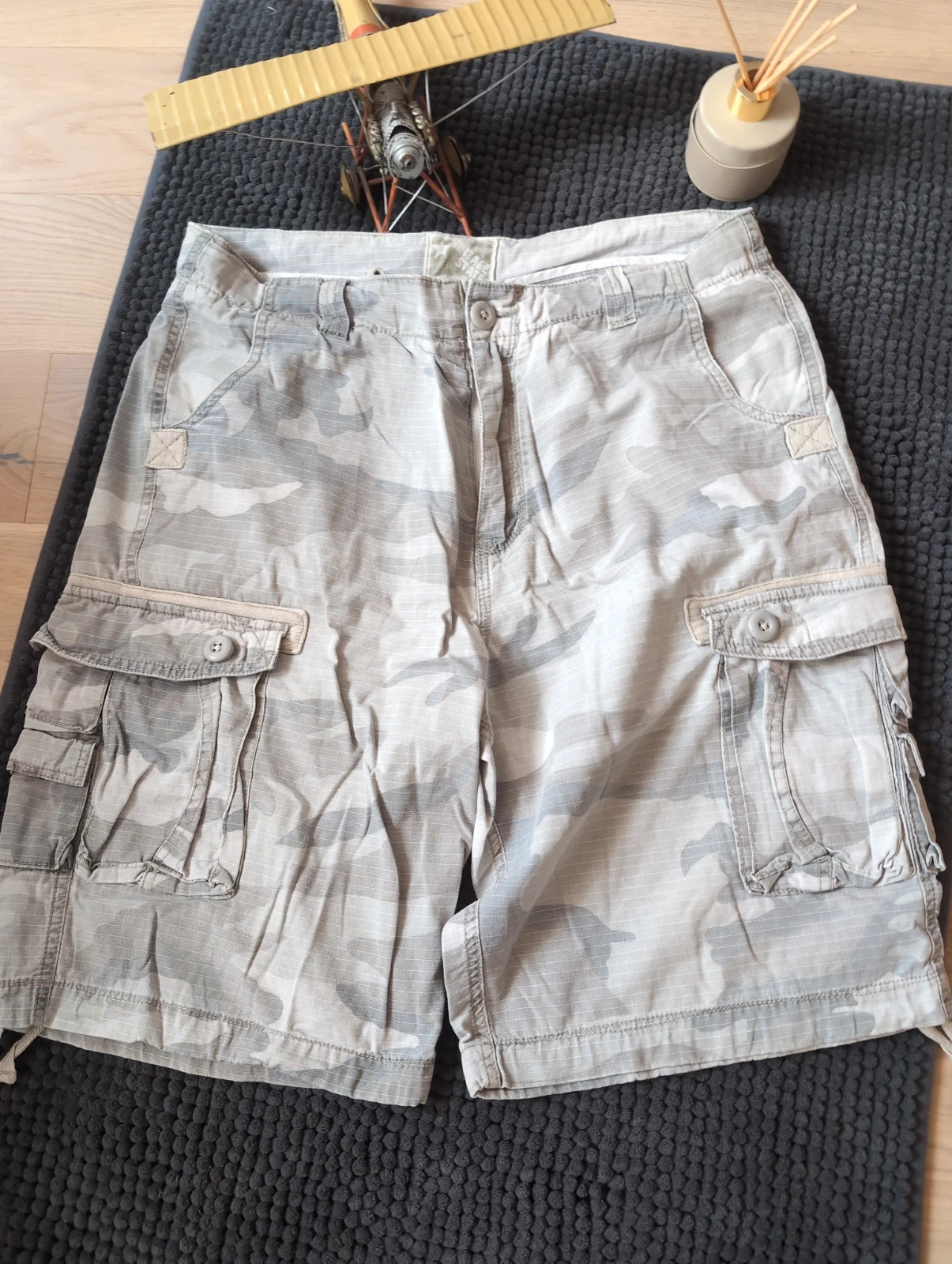 Bermuda cargo militaire clair Vintage States – Taille M/40 – Vintage STATES – taille M 4