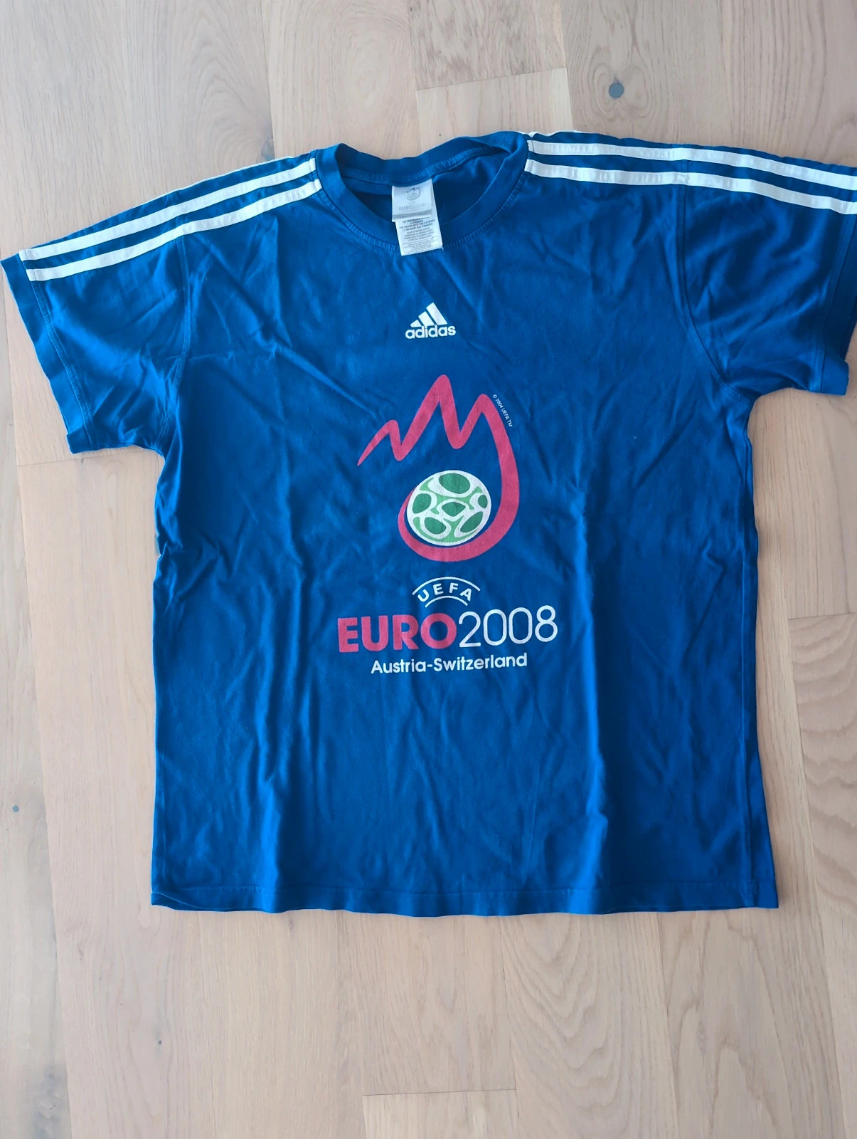 T-shirt Adidas UEFA Euro 2008 foot Autriche Suisse Vintage Y2K Bleu XL Officiel – Adidas – taille XL 2