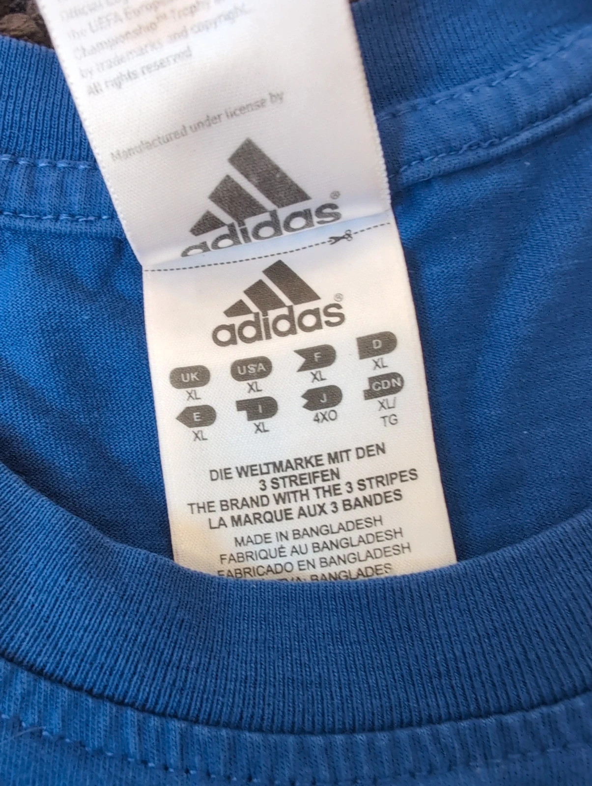 T-shirt Adidas UEFA Euro 2008 foot Autriche Suisse Vintage Y2K Bleu XL Officiel – Adidas – taille XL 4