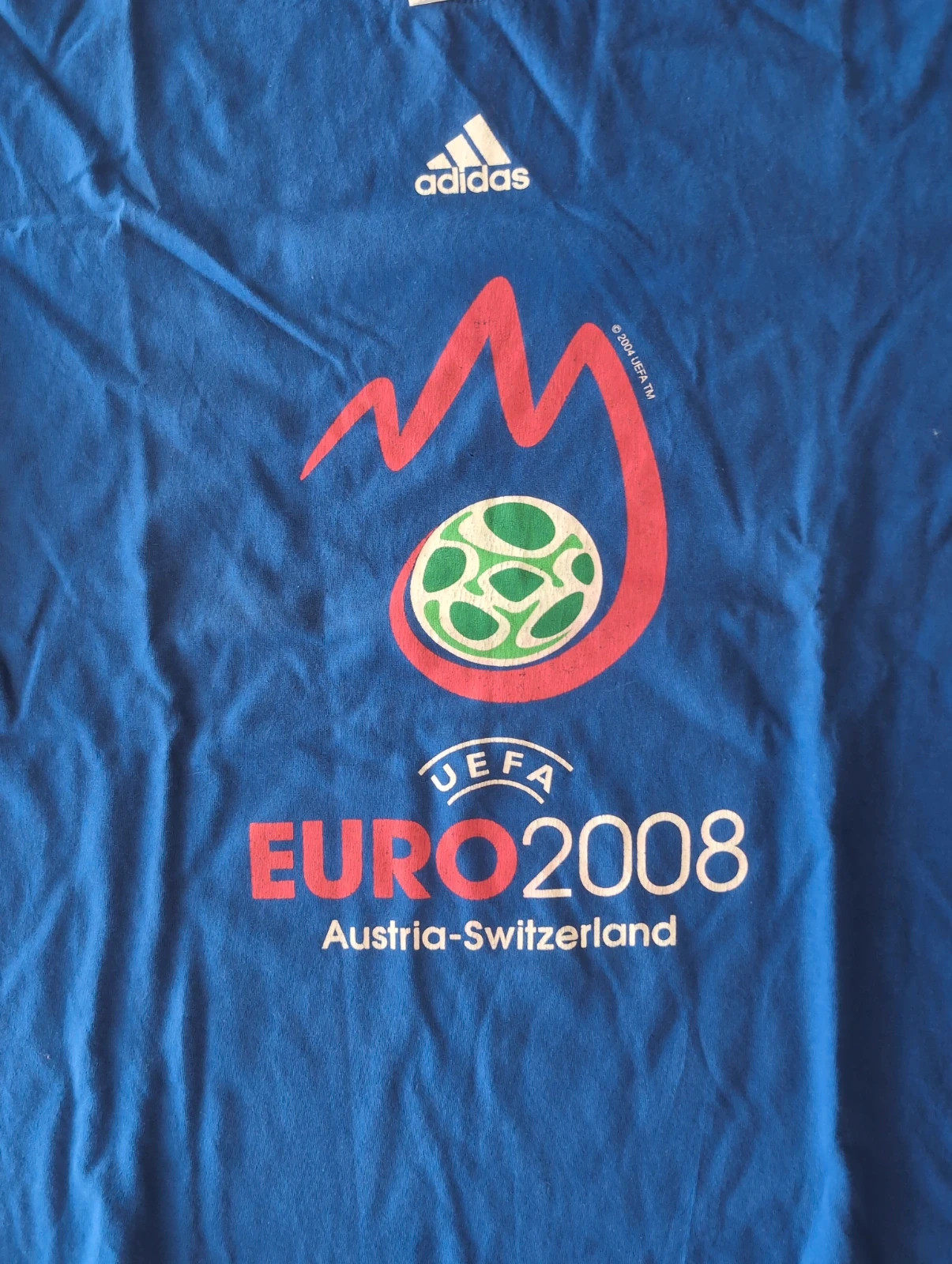 T-shirt Adidas UEFA Euro 2008 foot Autriche Suisse Vintage Y2K Bleu XL Officiel – Adidas – taille XL 3
