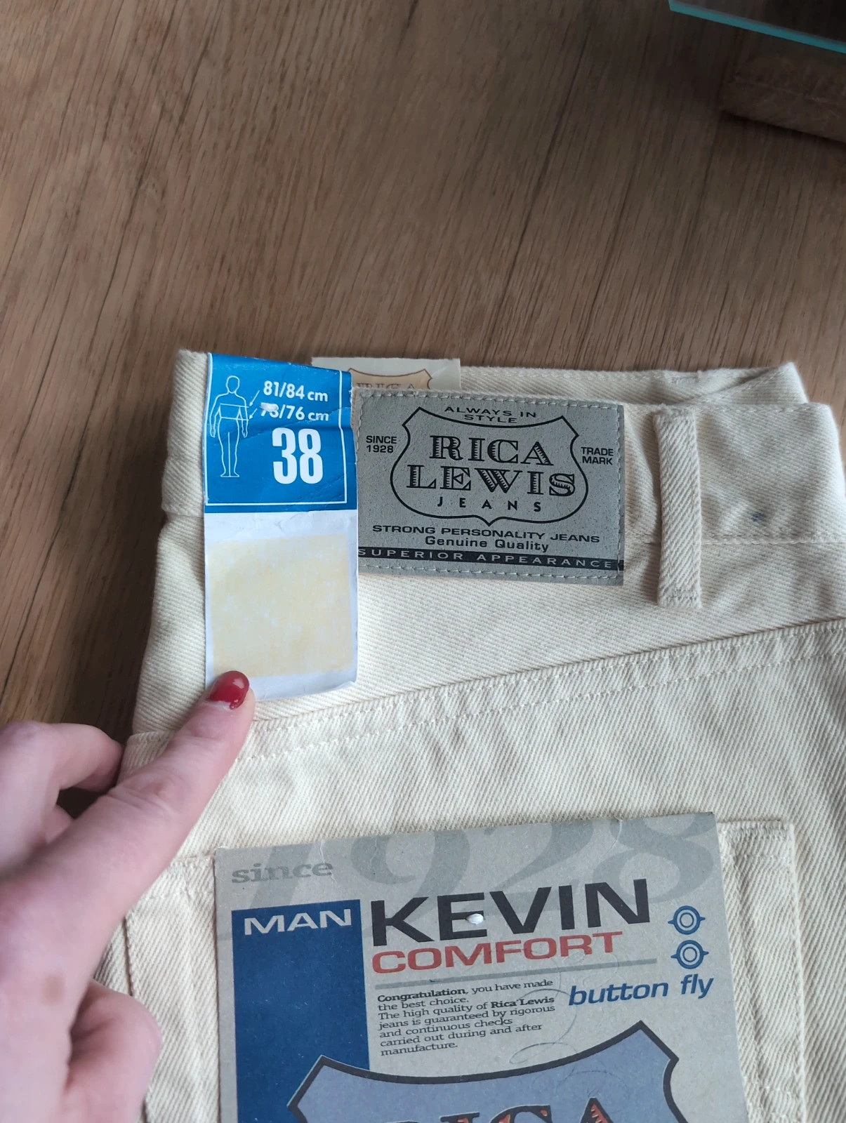 Jean Rica Lewis homme beige écru coupe droite - Taille 38 / M style Vintage 90s – Rica Lewis – taille M 5