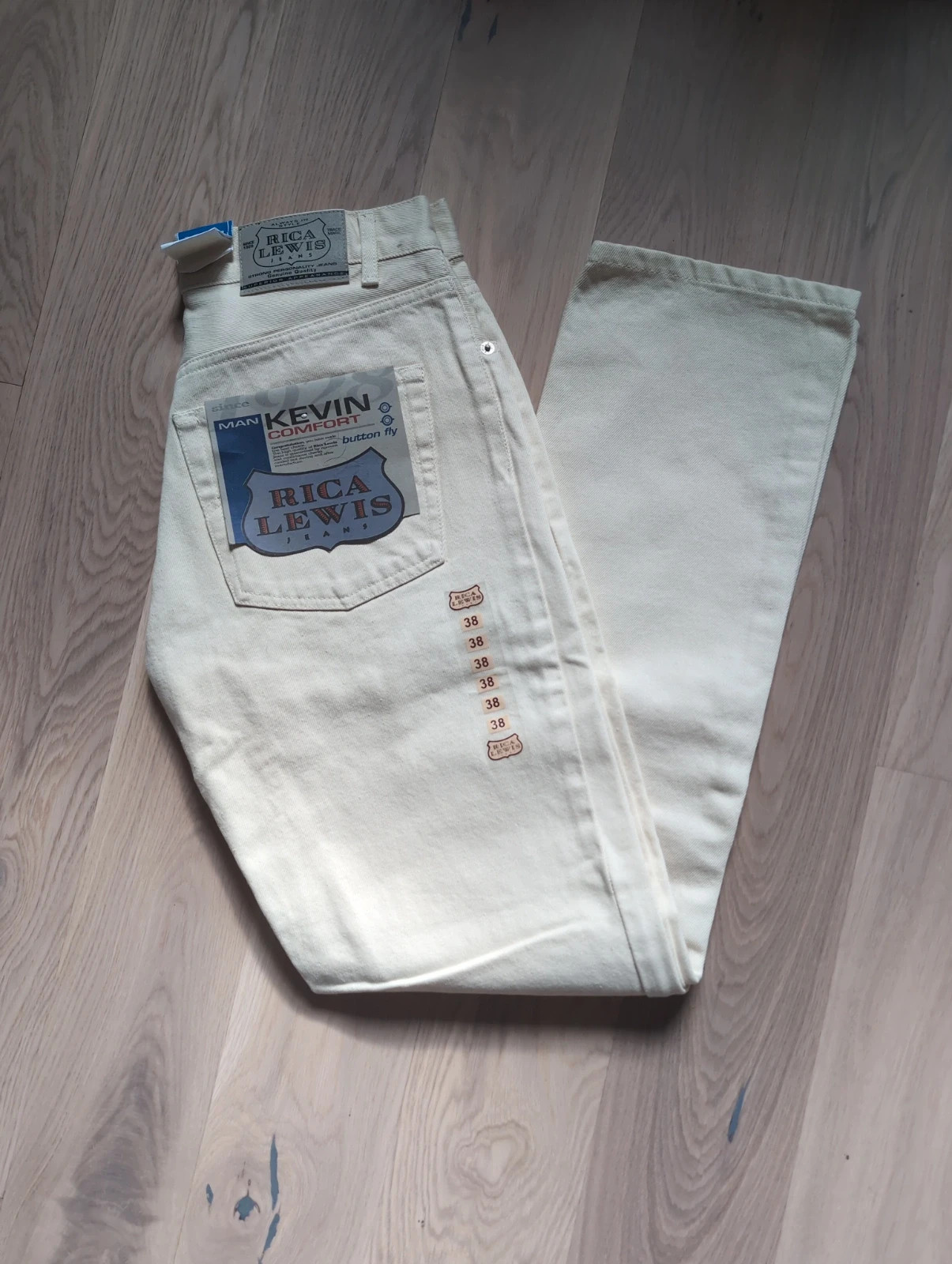 Jean Rica Lewis homme beige écru coupe droite - Taille 38 / M style Vintage 90s – Rica Lewis – taille M 2