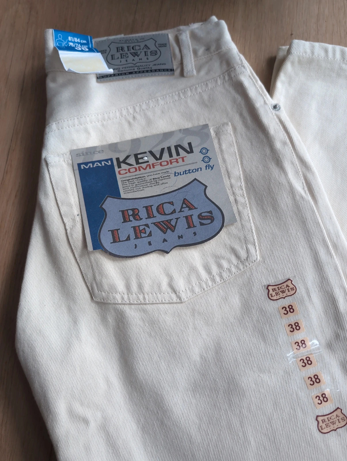 Jean Rica Lewis homme beige écru coupe droite - Taille 38 / M style Vintage 90s – Rica Lewis – taille M 4