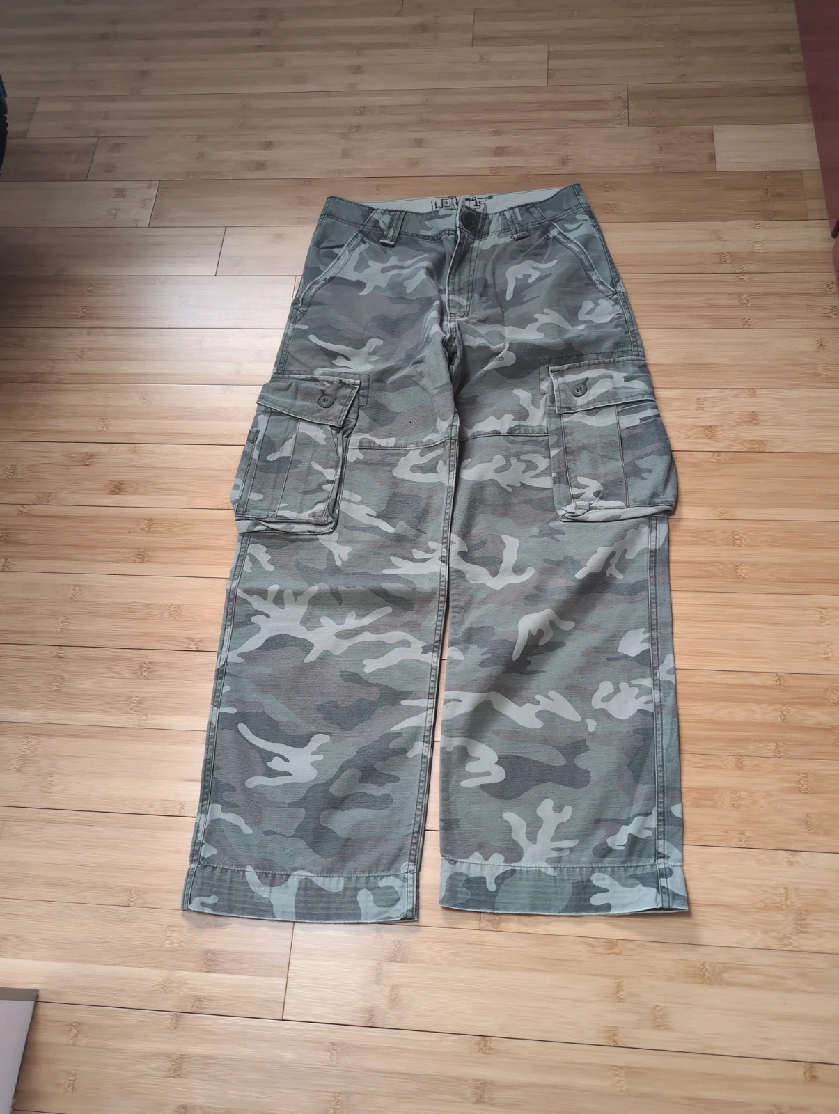 Levi’s Cargo Homme Camouflage Gris Treillis Militaire Wide Leg style militaire/streetwear – Levi's – taille M 3