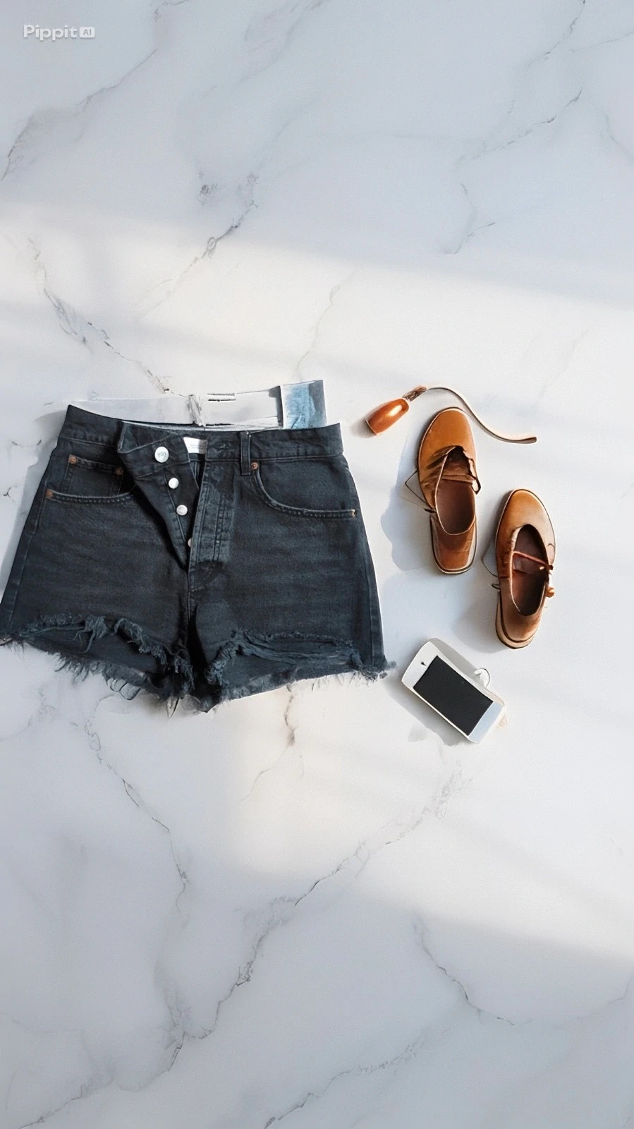 Zara - Short en jeans noir délavé avec boutons ultra tendance - Taille 36 – Zara – taille 36 5