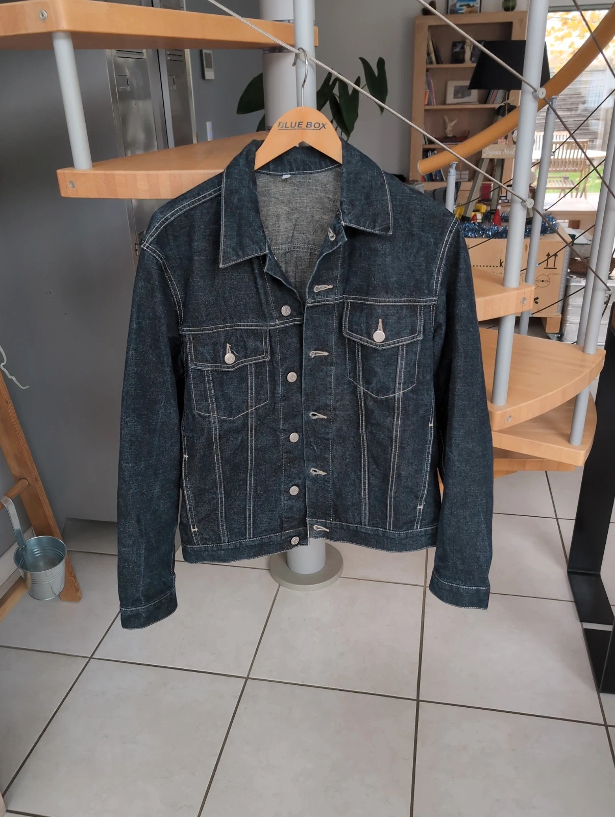 Veste homme en jean bleu foncé – Ober – Taille S – style vintage/retro – Ober – taille S 2