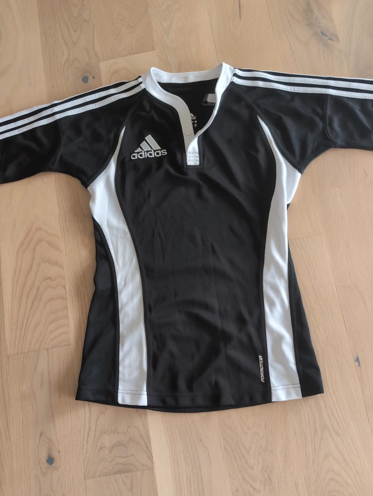 Maillot de rugby Adidas noir & blanc – Taille M – Comme neuf