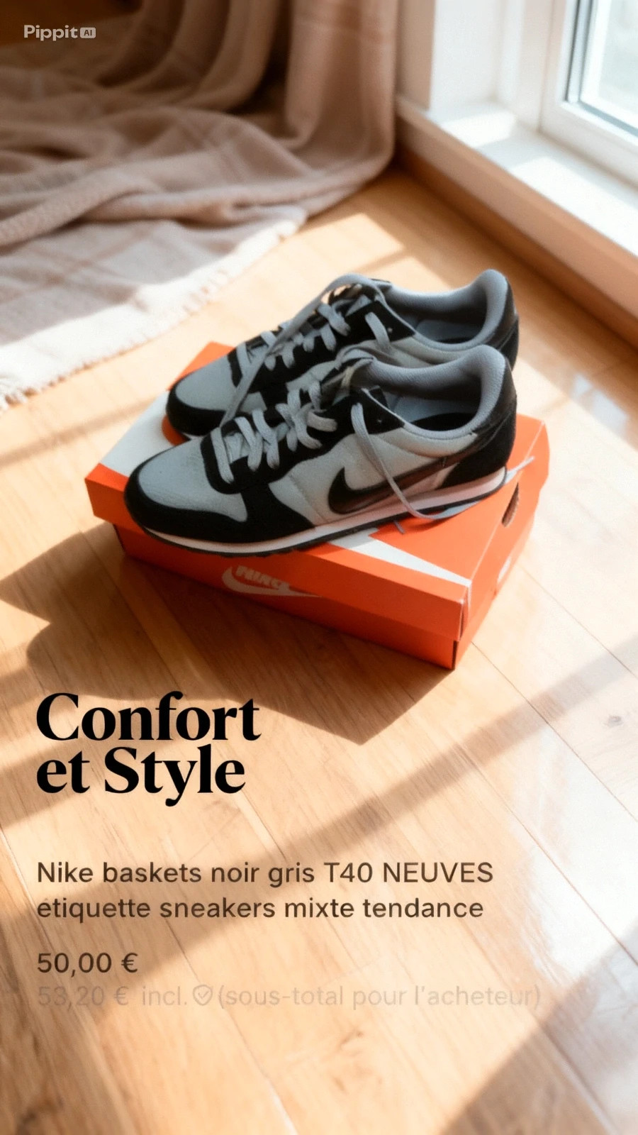 Nike baskets noir gris snickers mixte tendance - taille 40 – Nike – taille EU 40 3
